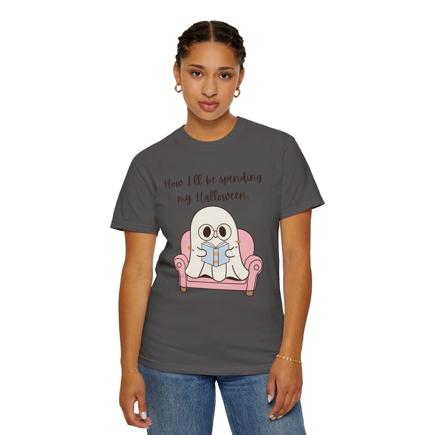 Reading Ghost-Halloween - Unisex Garment-Dyed T-shirt