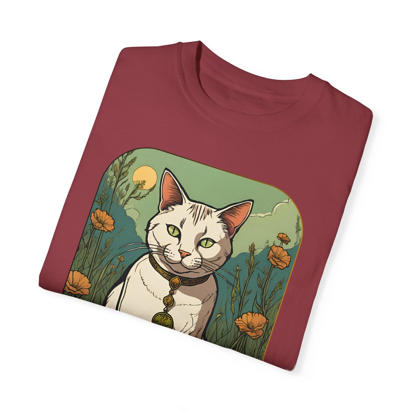 Cat Tarot Style Design - Unisex Garment-Dyed T-shirt