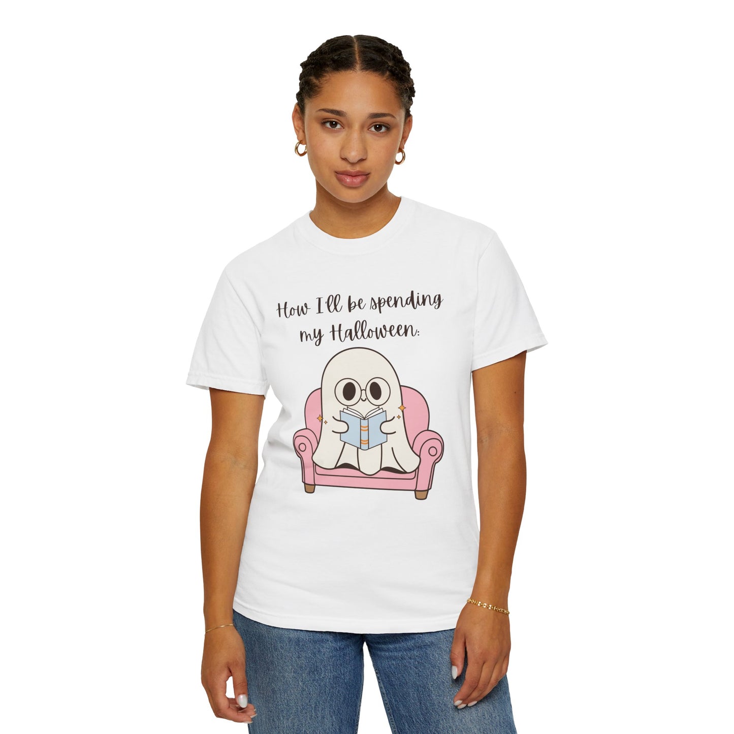 Reading Ghost-Halloween - Unisex Garment-Dyed T-shirt