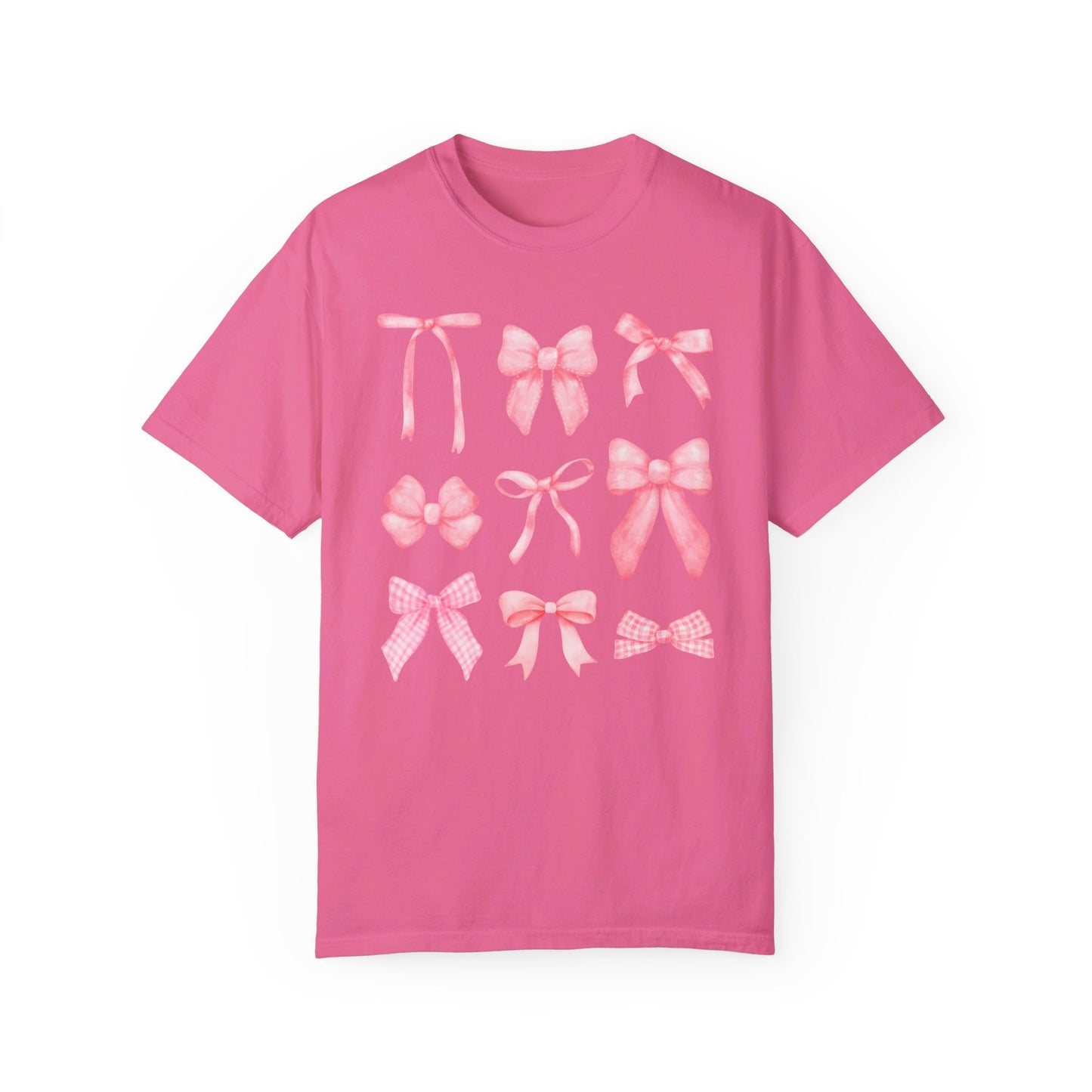 Preppy Pink Bows - Unisex Garment-Dyed T-shirt