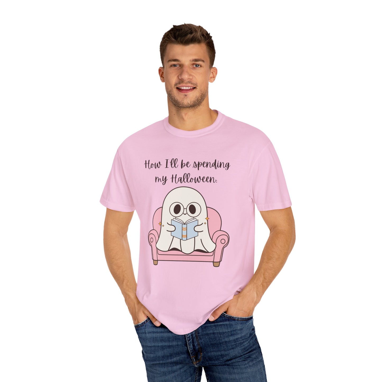 Reading Ghost-Halloween - Unisex Garment-Dyed T-shirt