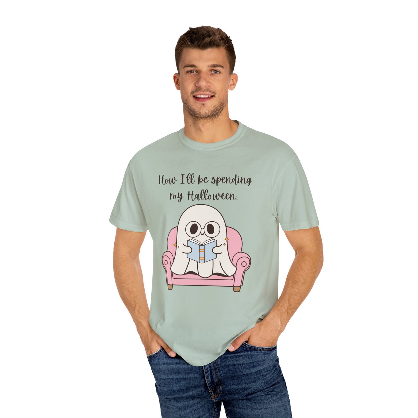Reading Ghost-Halloween - Unisex Garment-Dyed T-shirt