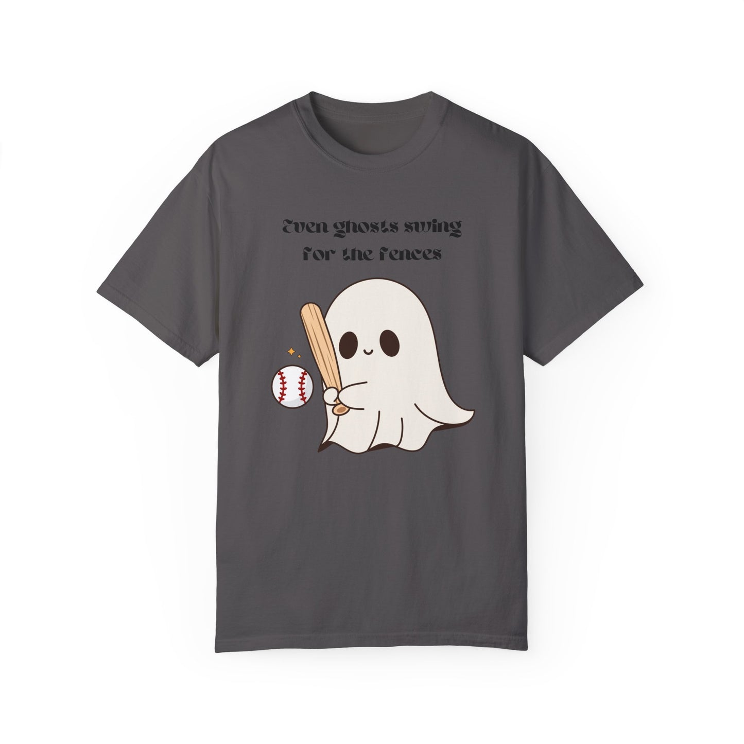 Ghost and Baseball - Unisex Garment-Dyed T-shirt
