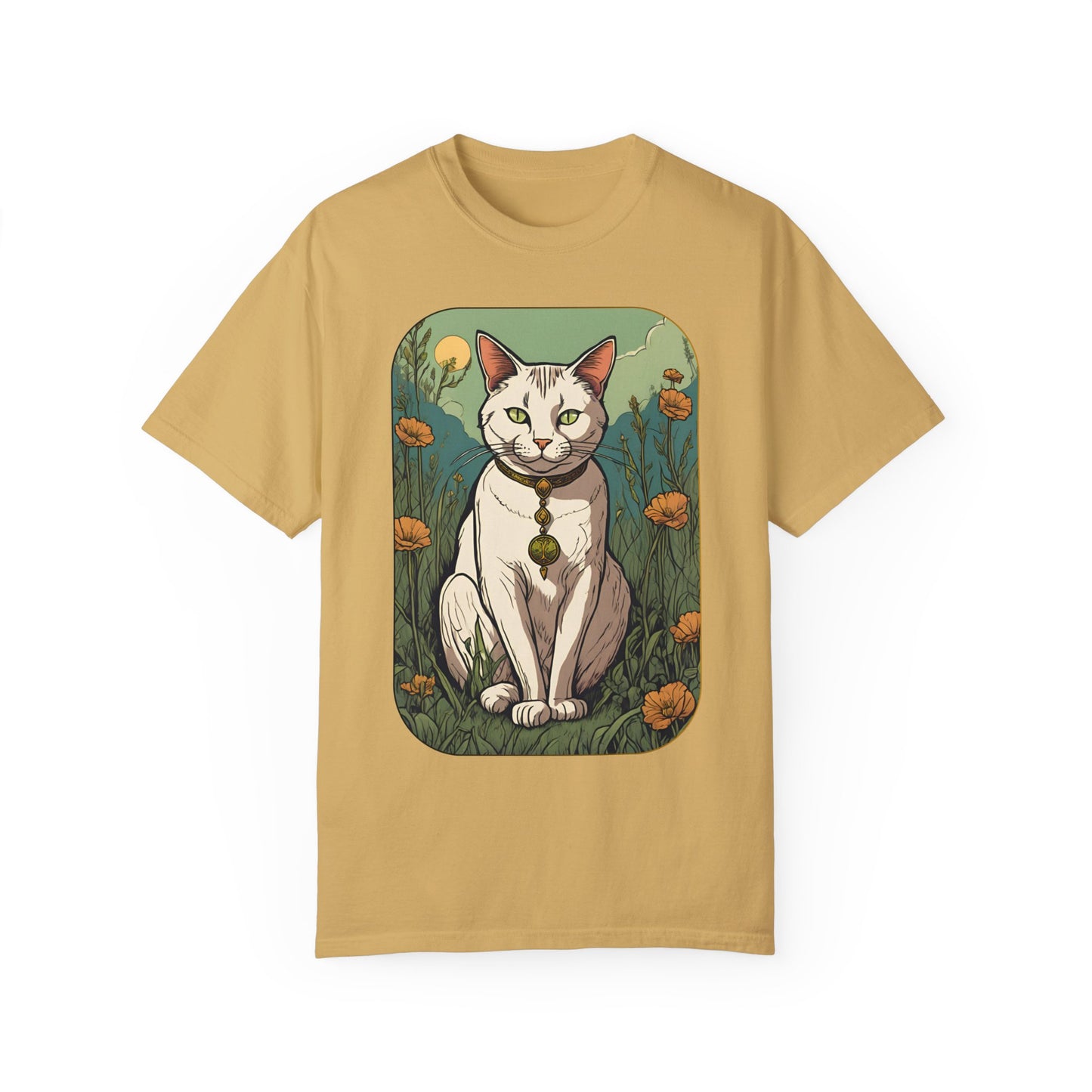 Cat Tarot Style Design - Unisex Garment-Dyed T-shirt