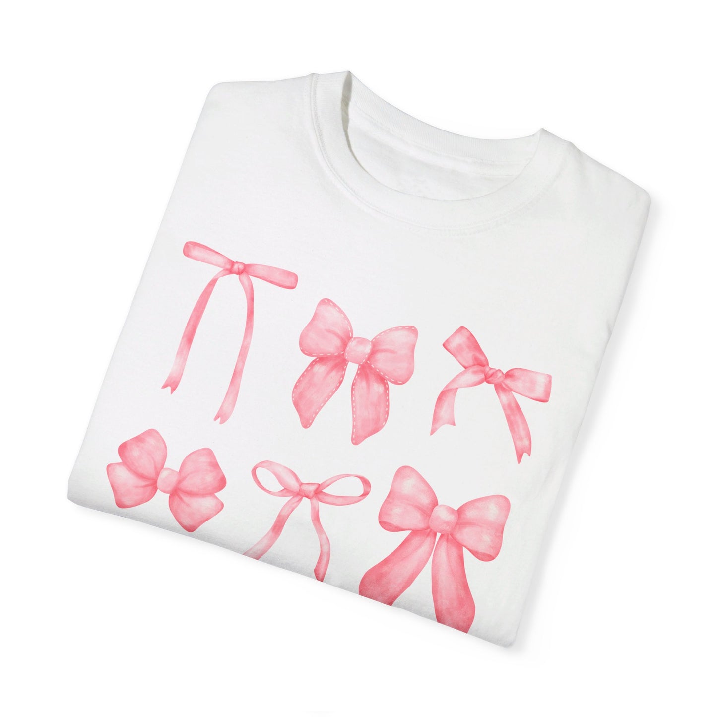 Preppy Pink Bows - Unisex Garment-Dyed T-shirt