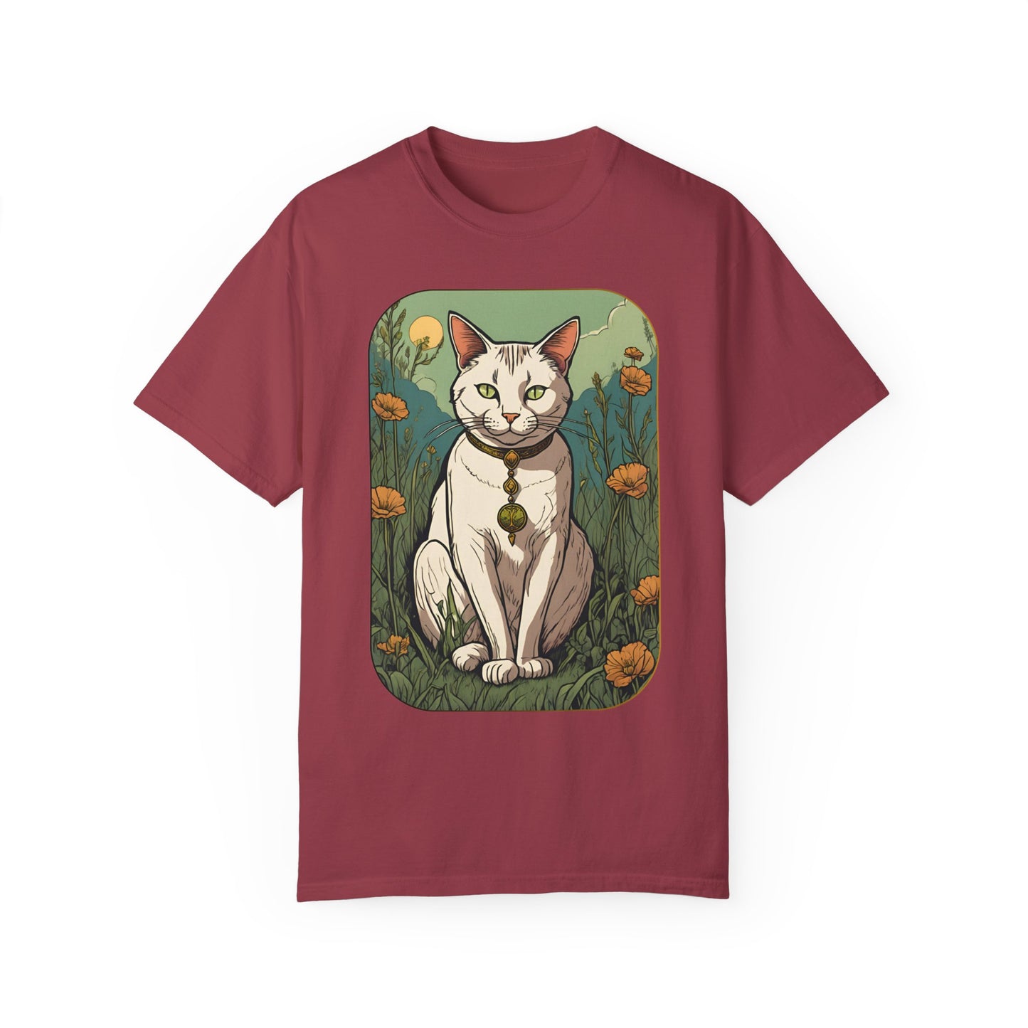 Cat Tarot Style Design - Unisex Garment-Dyed T-shirt