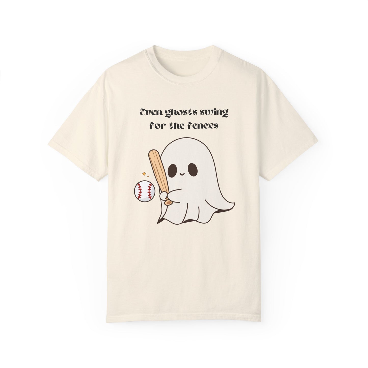 Ghost and Baseball - Unisex Garment-Dyed T-shirt