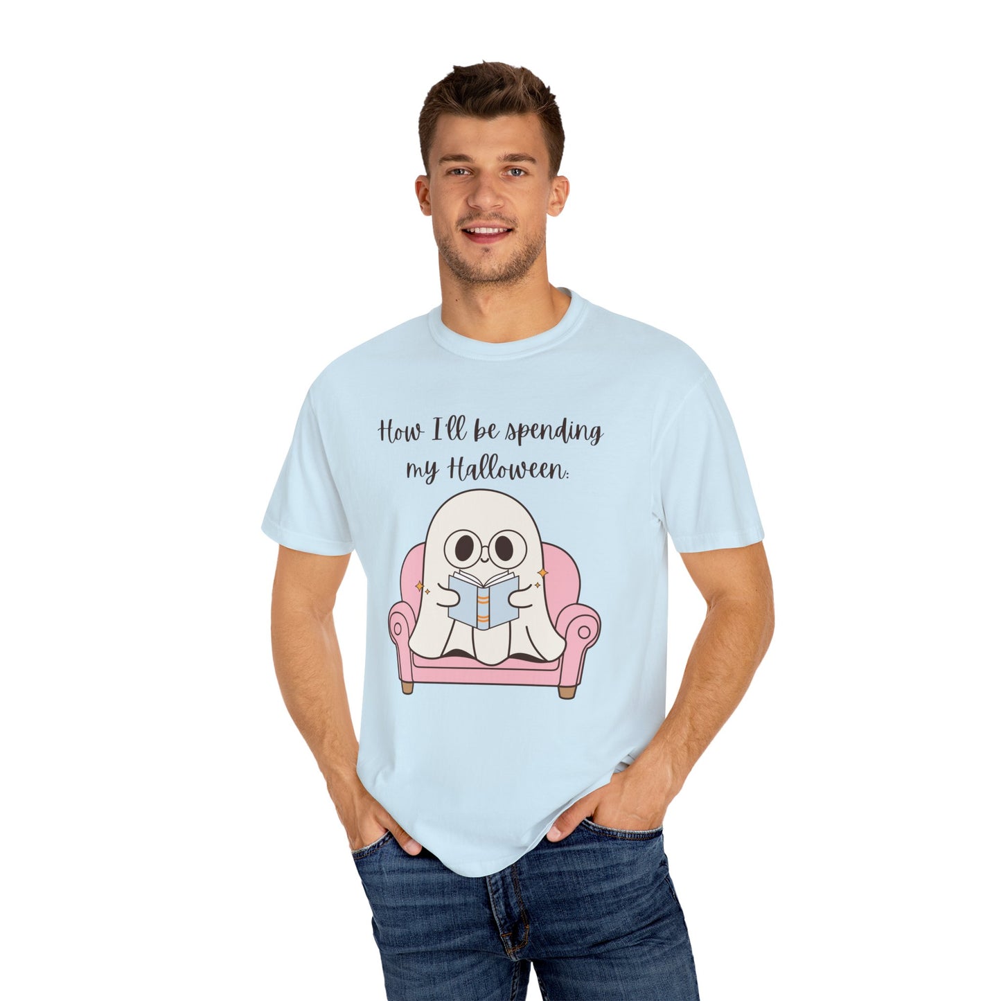 Reading Ghost-Halloween - Unisex Garment-Dyed T-shirt