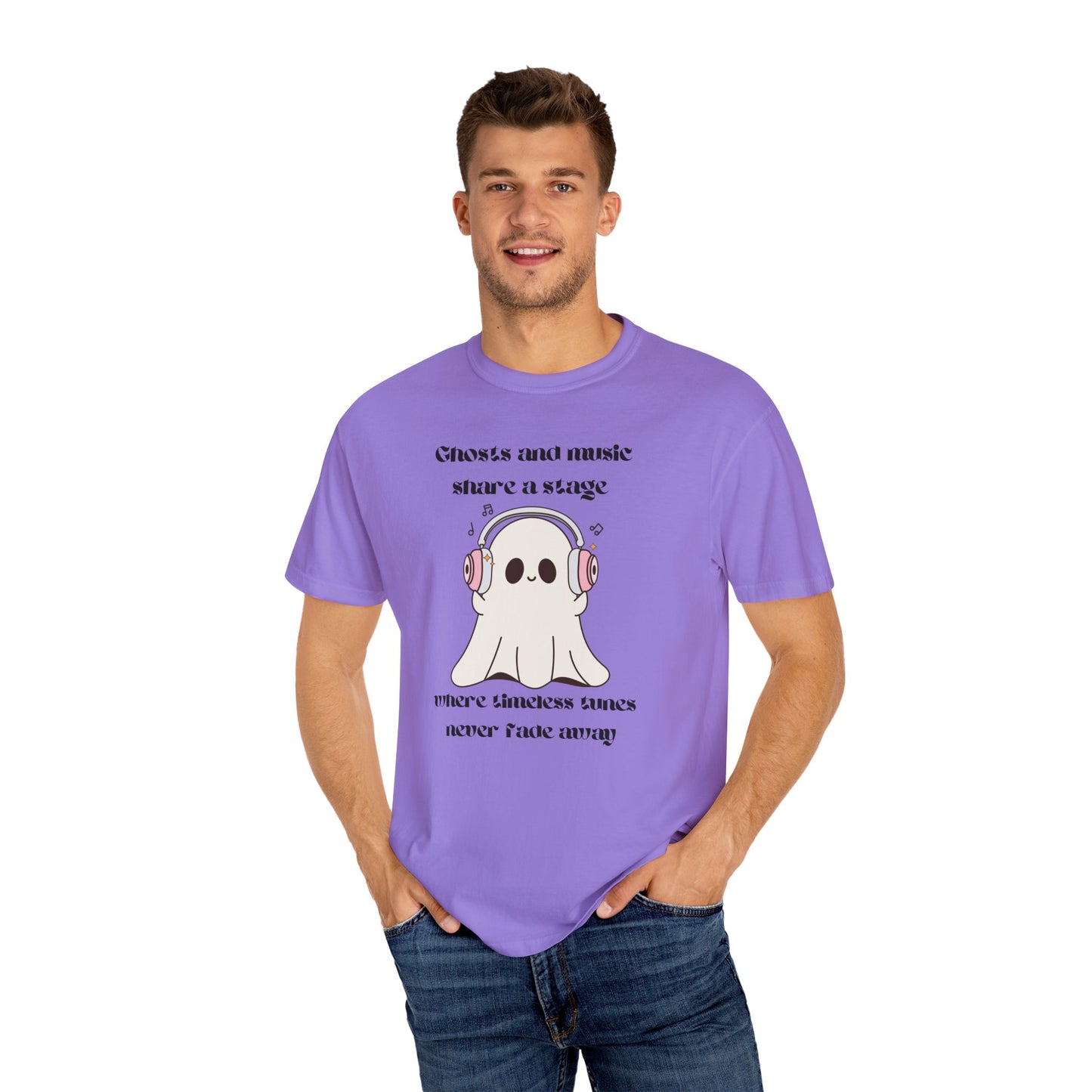 Music Ghost - Unisex Garment-Dyed T-shirt