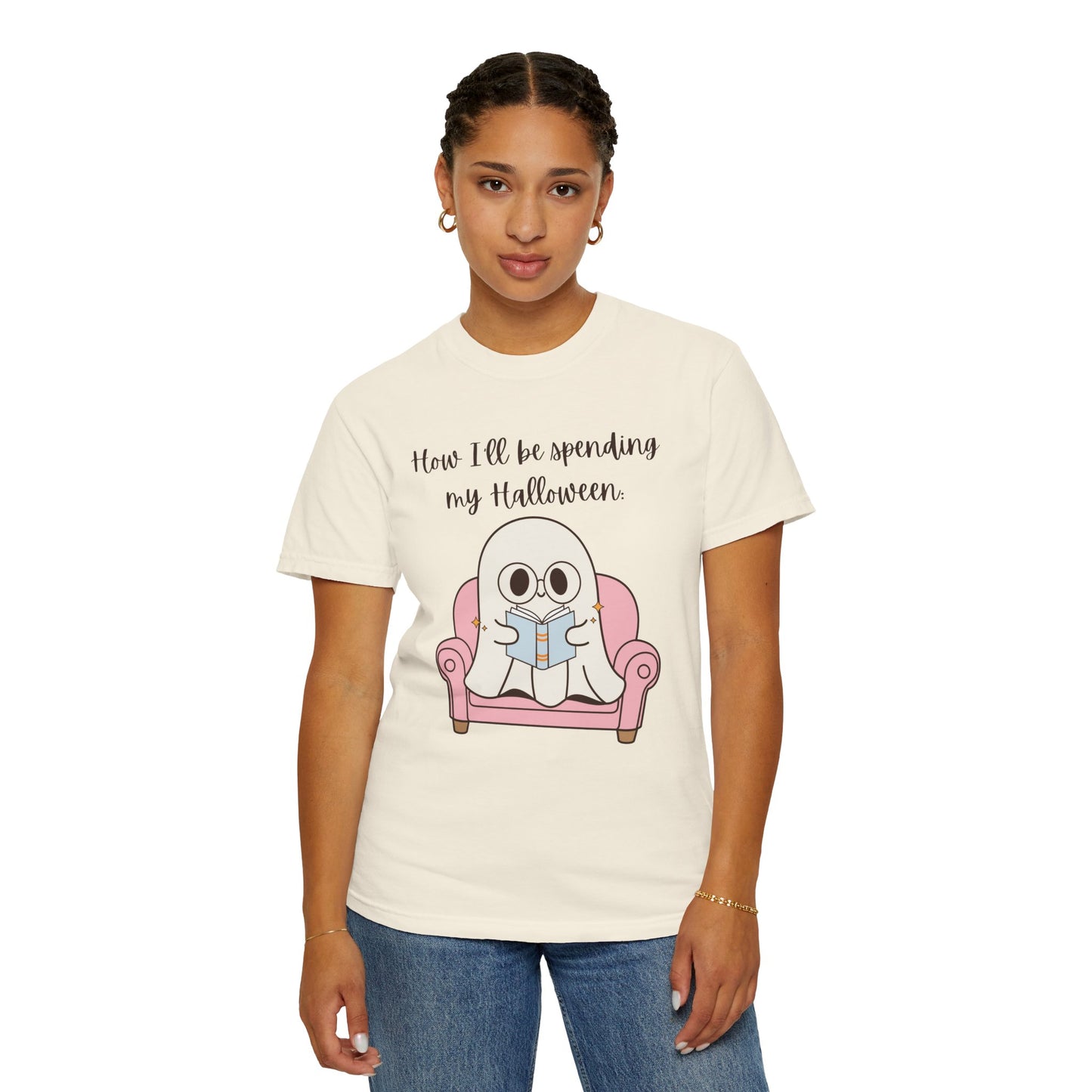 Reading Ghost-Halloween - Unisex Garment-Dyed T-shirt