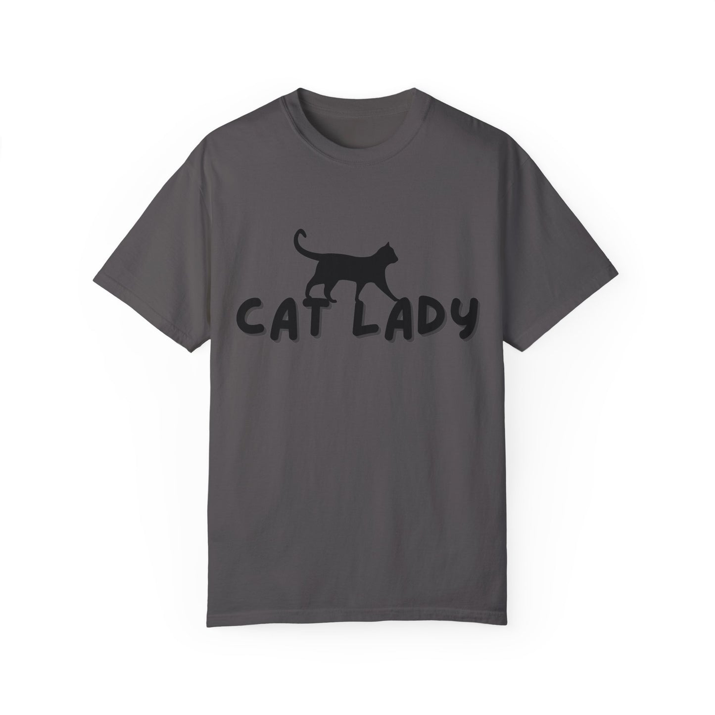 CAT LADY Word Design - Unisex Garment-Dyed T-shirt