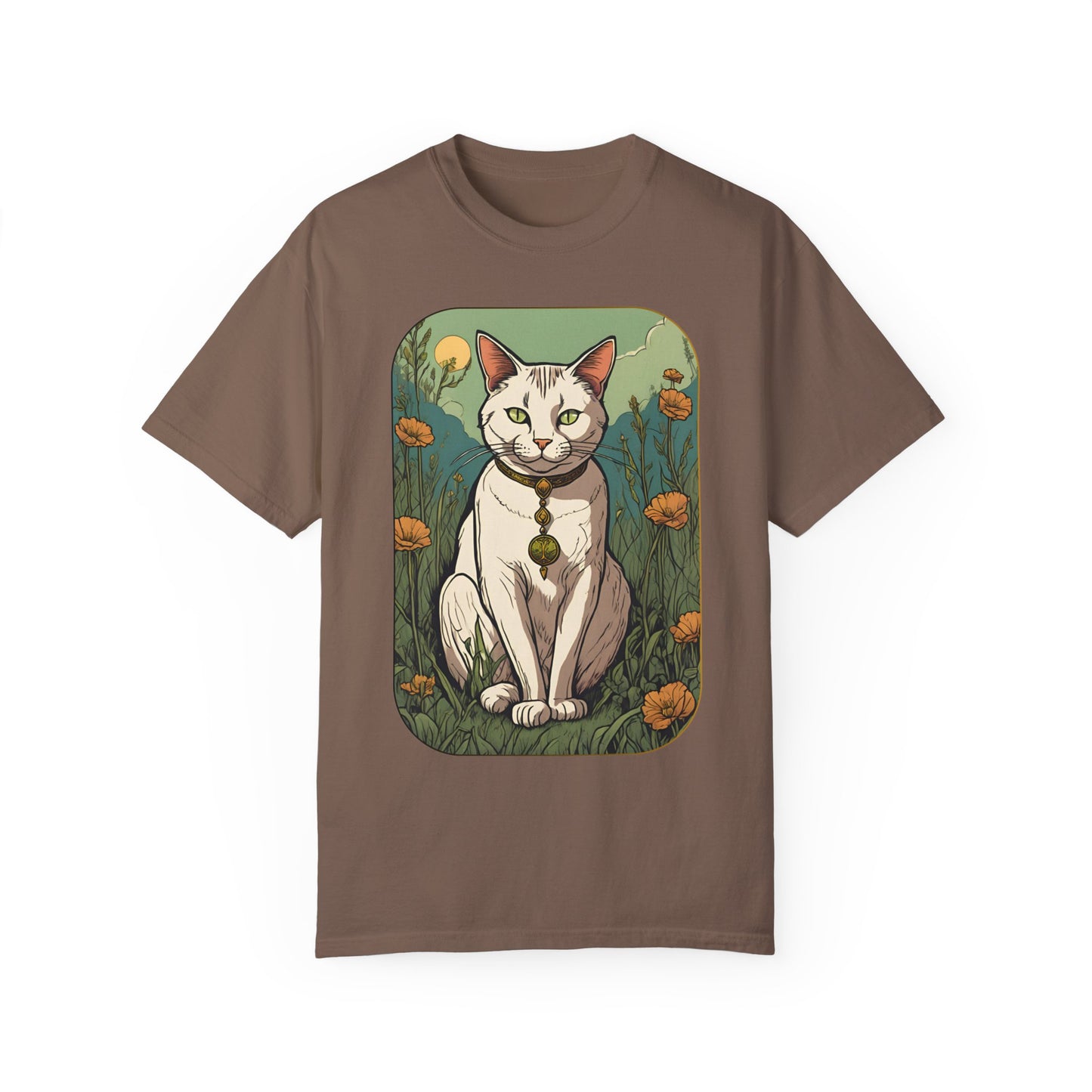 Cat Tarot Style Design - Unisex Garment-Dyed T-shirt