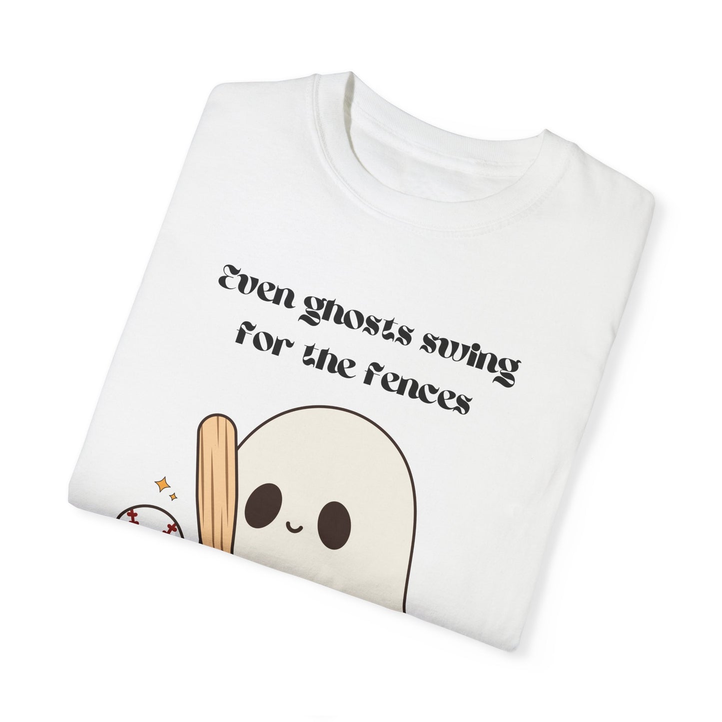 Ghost and Baseball - Unisex Garment-Dyed T-shirt