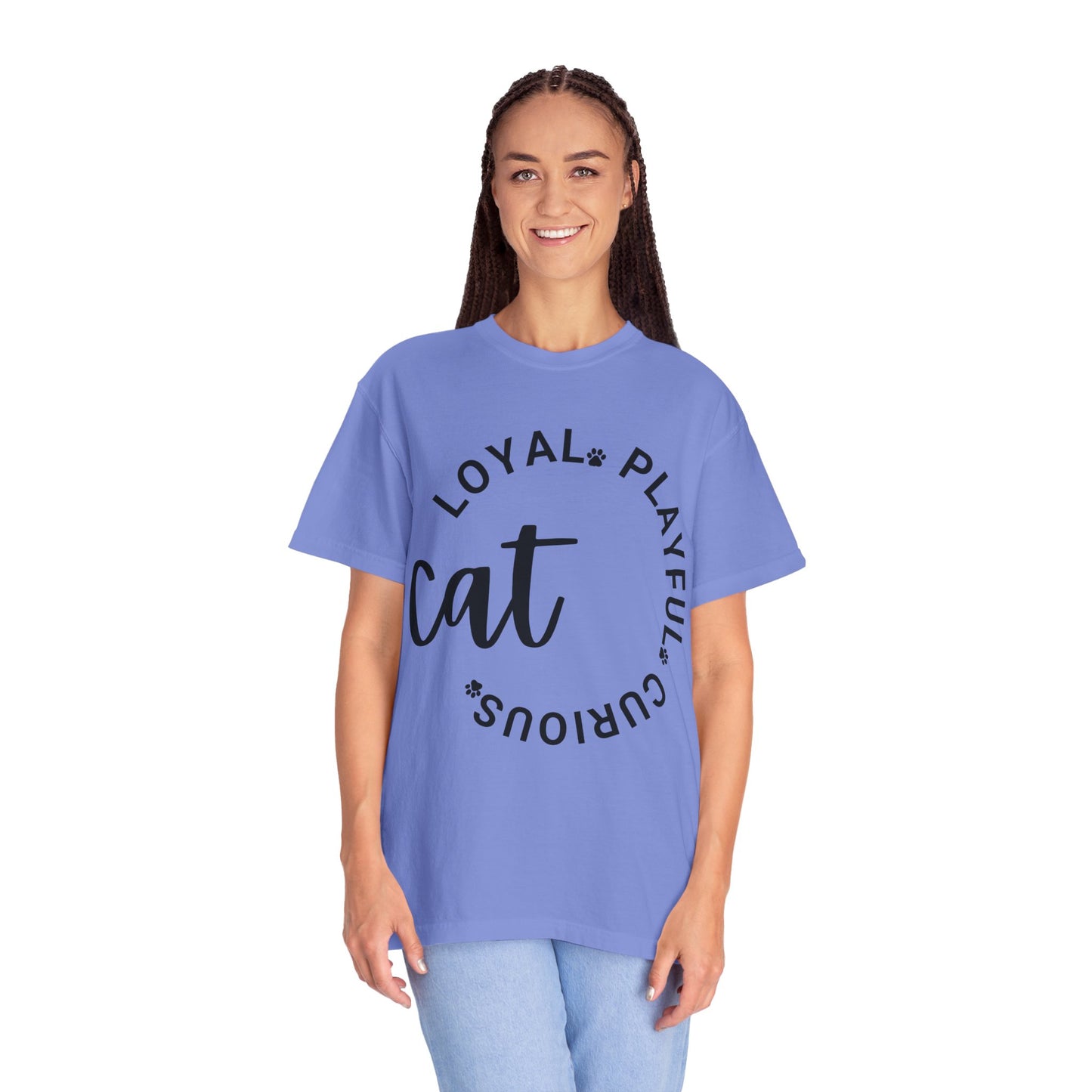 Cat Adjectives Design - Unisex Garment-Dyed T-shirt