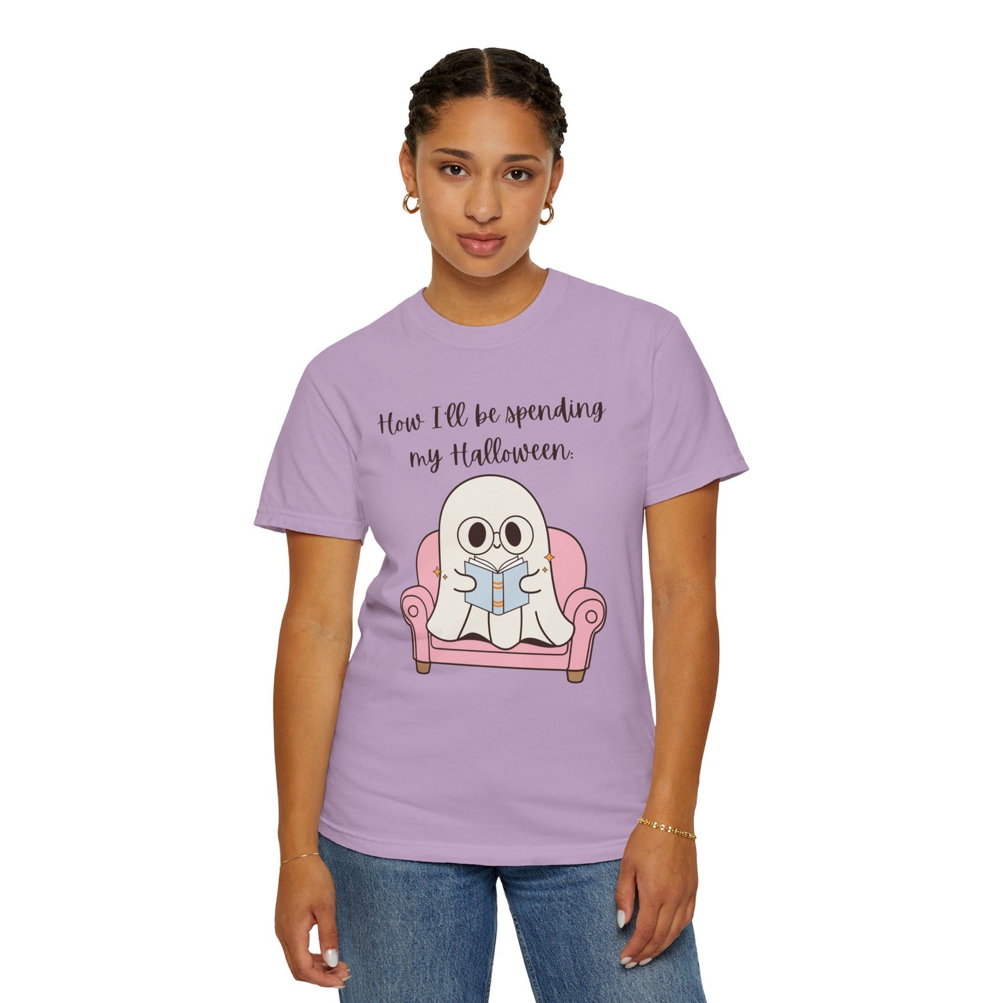 Reading Ghost-Halloween - Unisex Garment-Dyed T-shirt