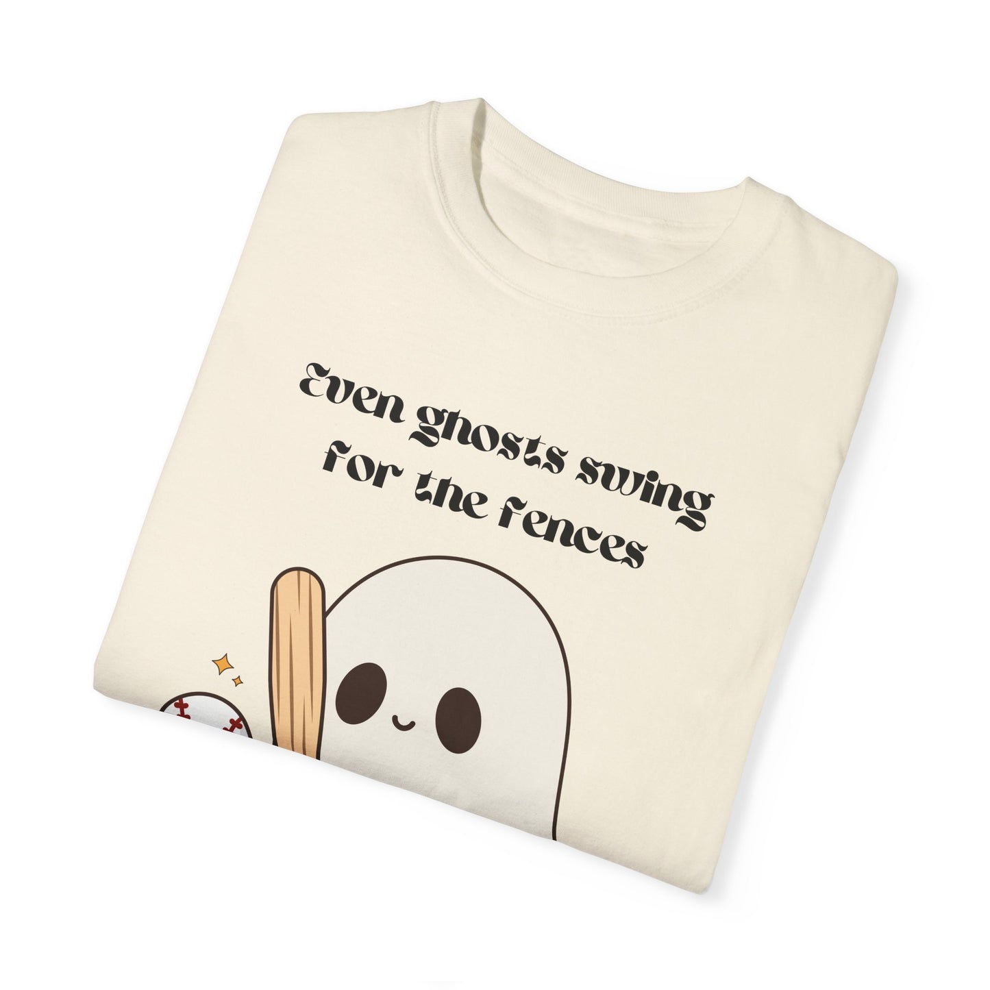 Ghost and Baseball - Unisex Garment-Dyed T-shirt