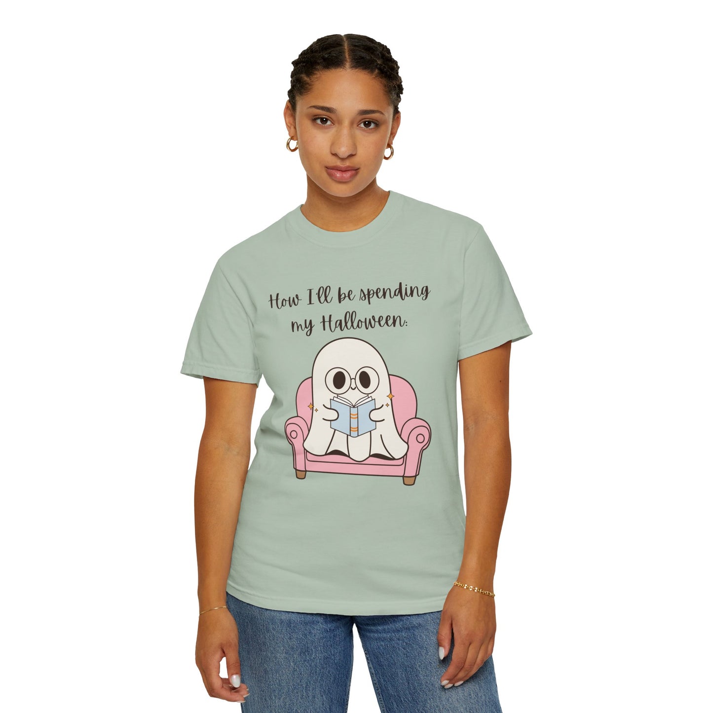 Reading Ghost-Halloween - Unisex Garment-Dyed T-shirt