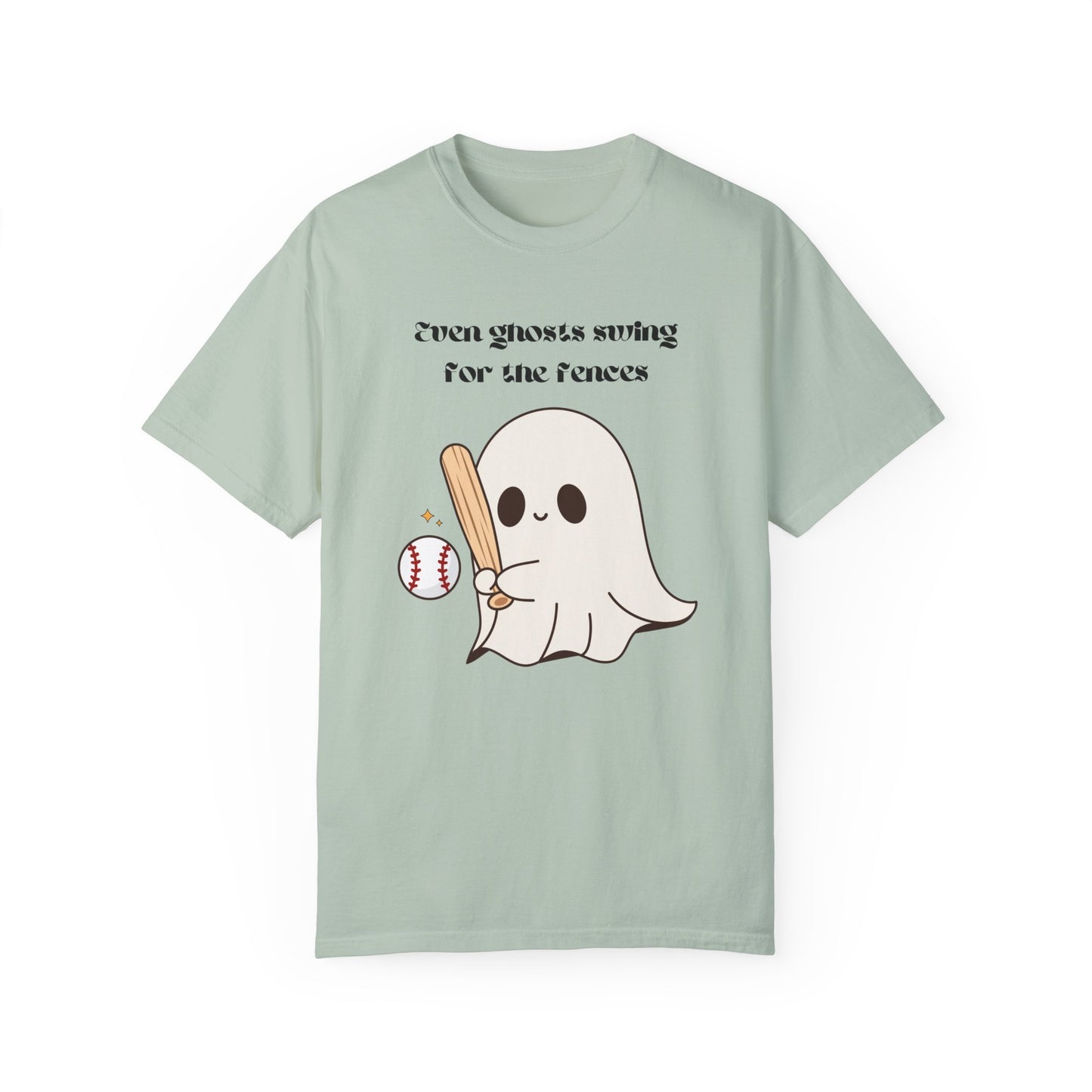 Ghost and Baseball - Unisex Garment-Dyed T-shirt