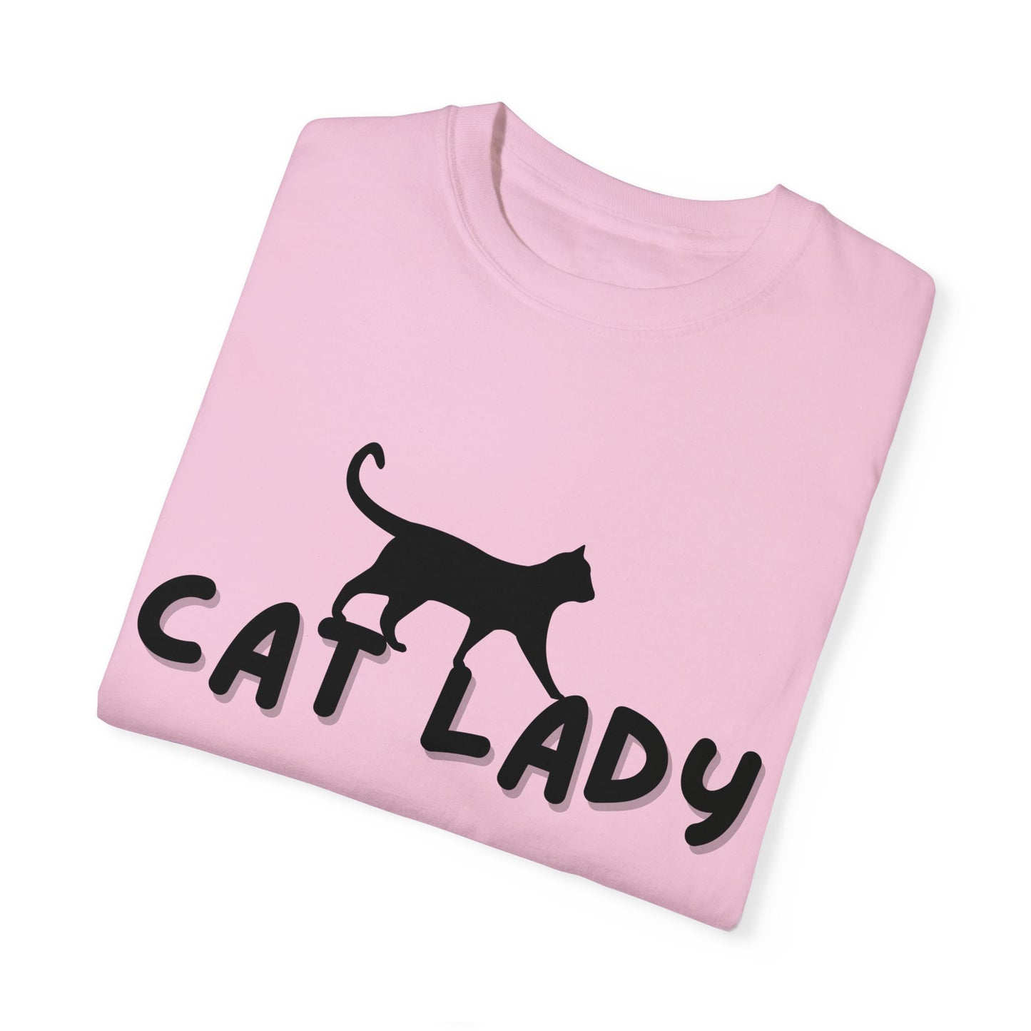 CAT LADY Word Design - Unisex Garment-Dyed T-shirt