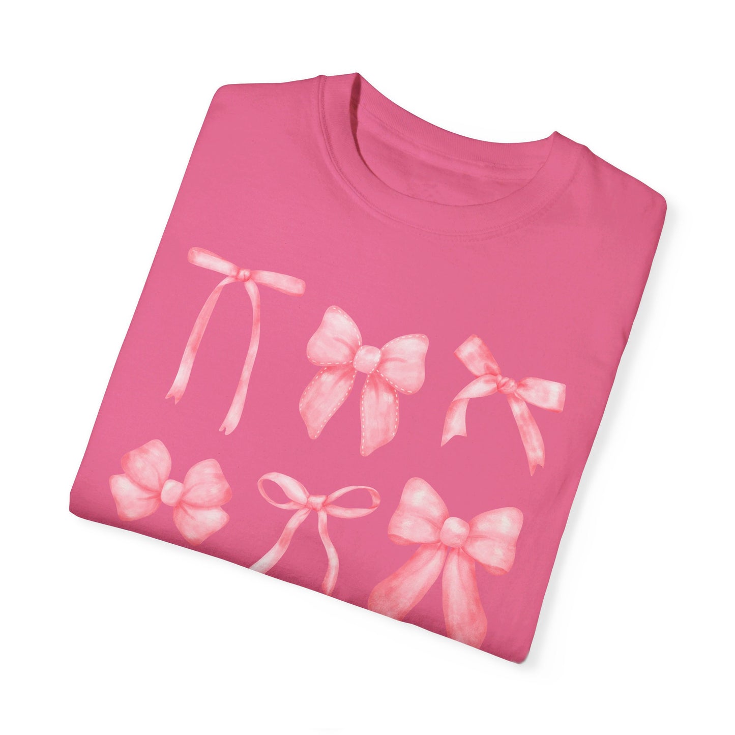 Preppy Pink Bows - Unisex Garment-Dyed T-shirt