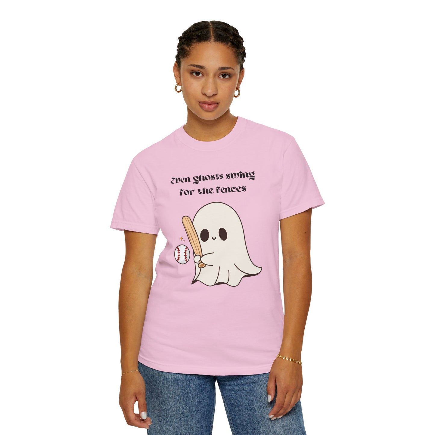 Ghost and Baseball - Unisex Garment-Dyed T-shirt