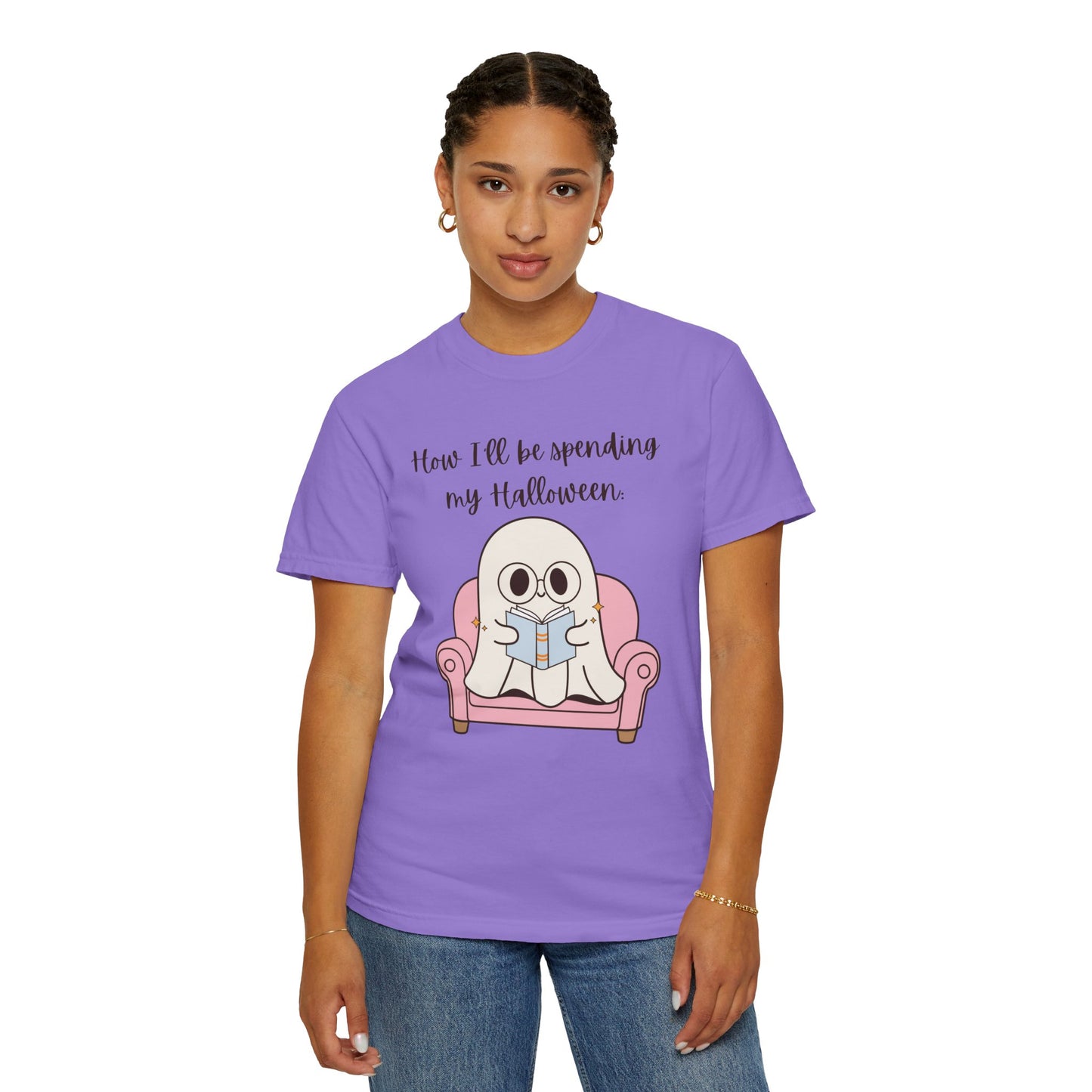 Reading Ghost-Halloween - Unisex Garment-Dyed T-shirt