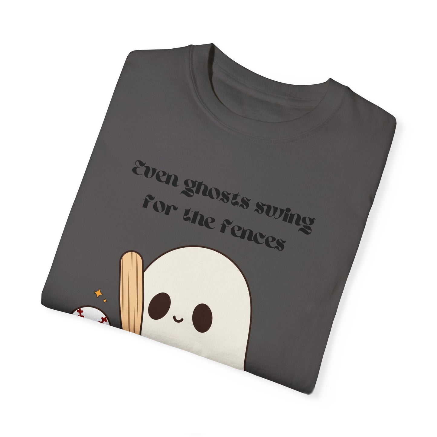 Ghost and Baseball - Unisex Garment-Dyed T-shirt