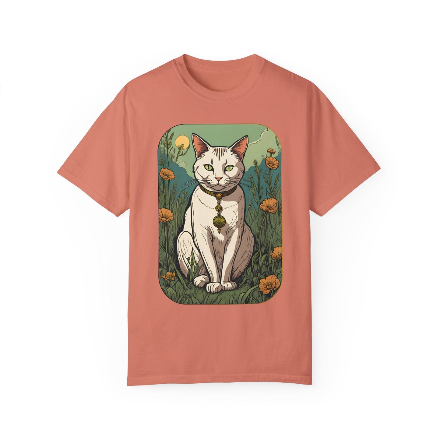 Cat Tarot Style Design - Unisex Garment-Dyed T-shirt