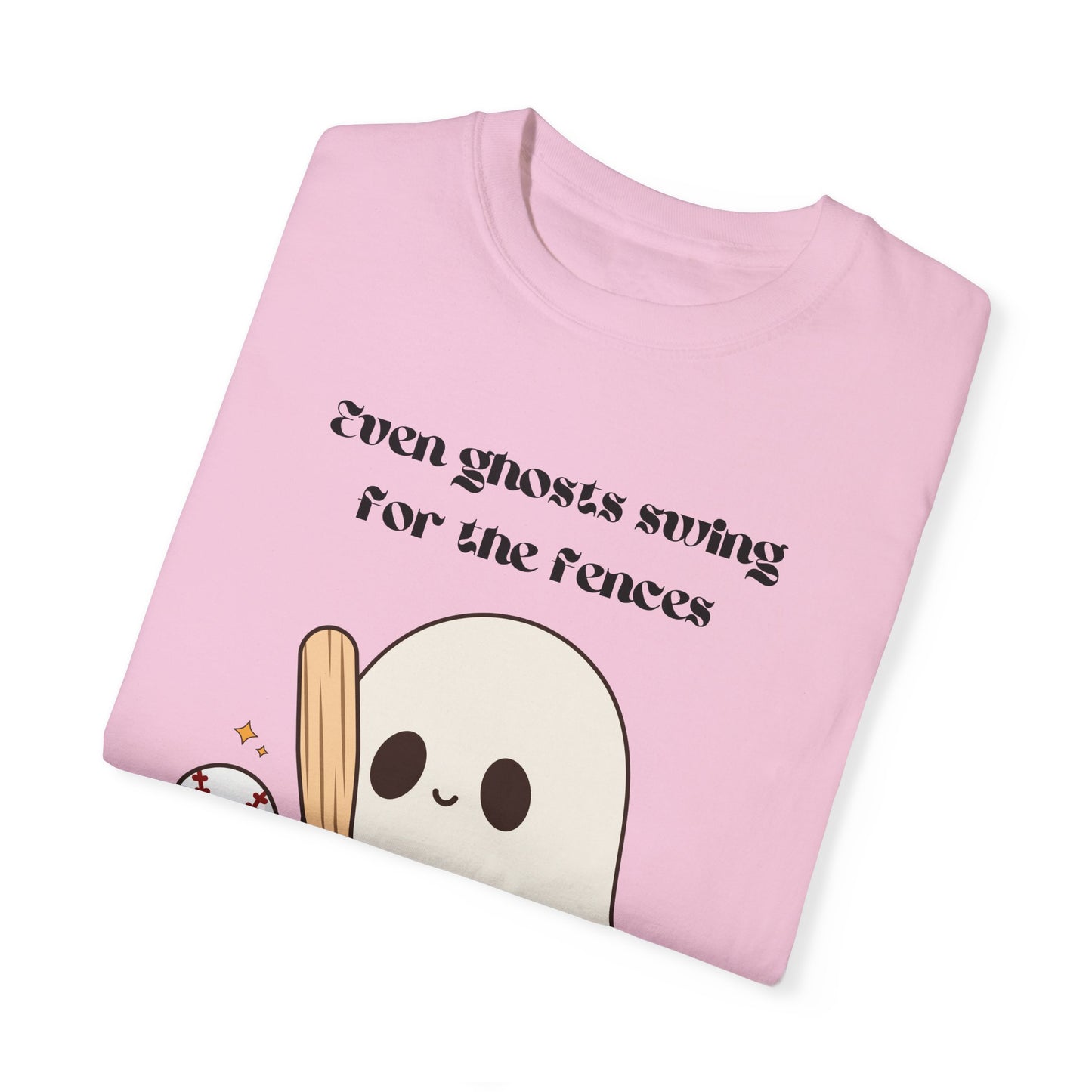 Ghost and Baseball - Unisex Garment-Dyed T-shirt
