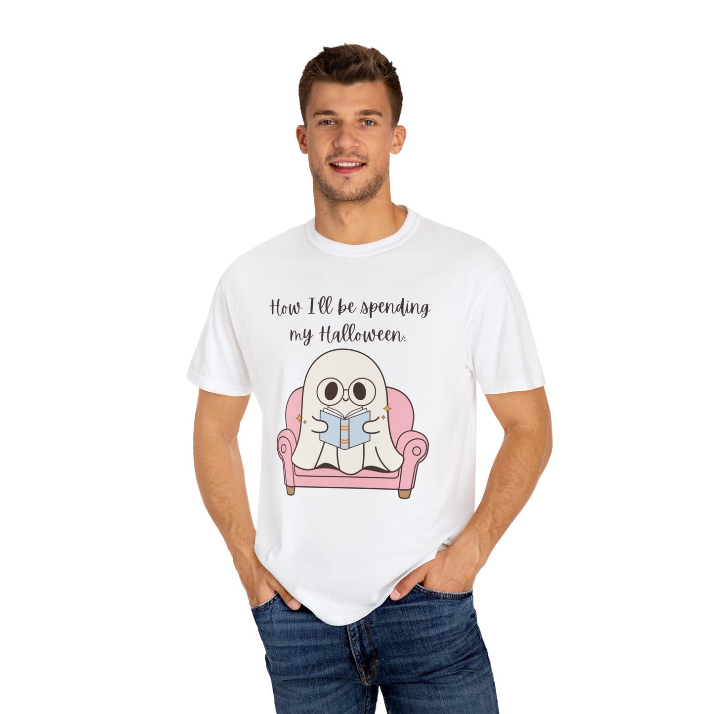 Reading Ghost-Halloween - Unisex Garment-Dyed T-shirt