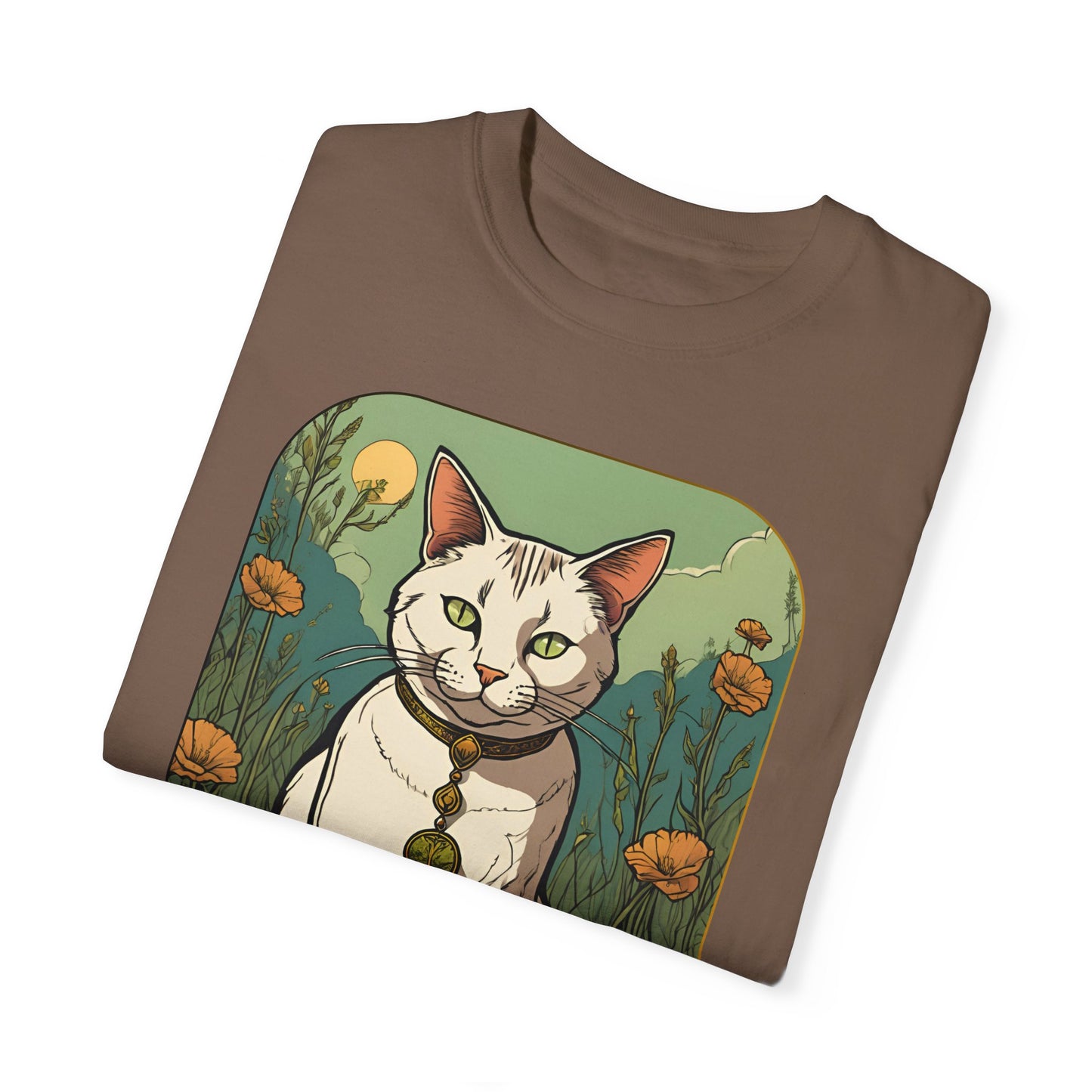 Cat Tarot Style Design - Unisex Garment-Dyed T-shirt