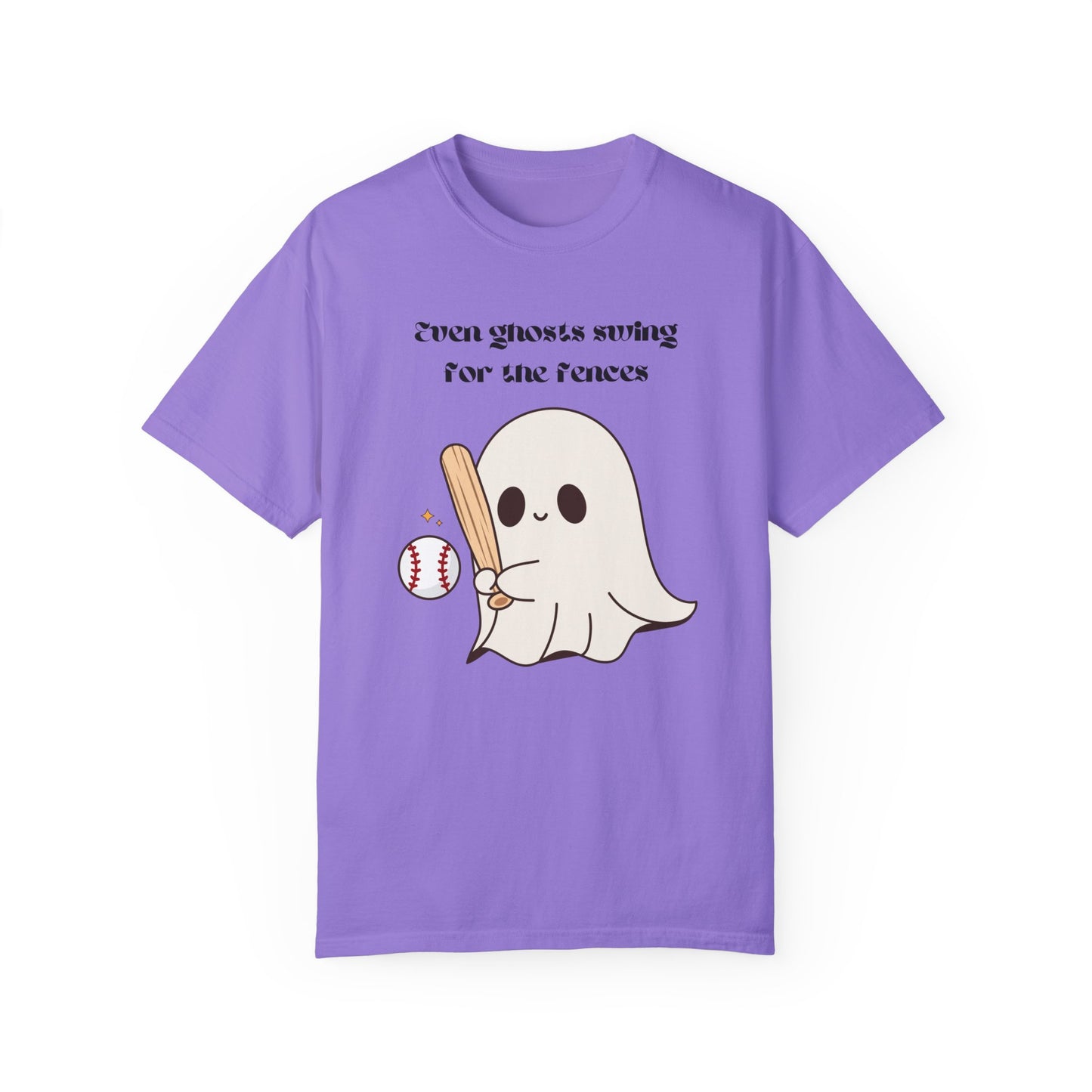 Ghost and Baseball - Unisex Garment-Dyed T-shirt