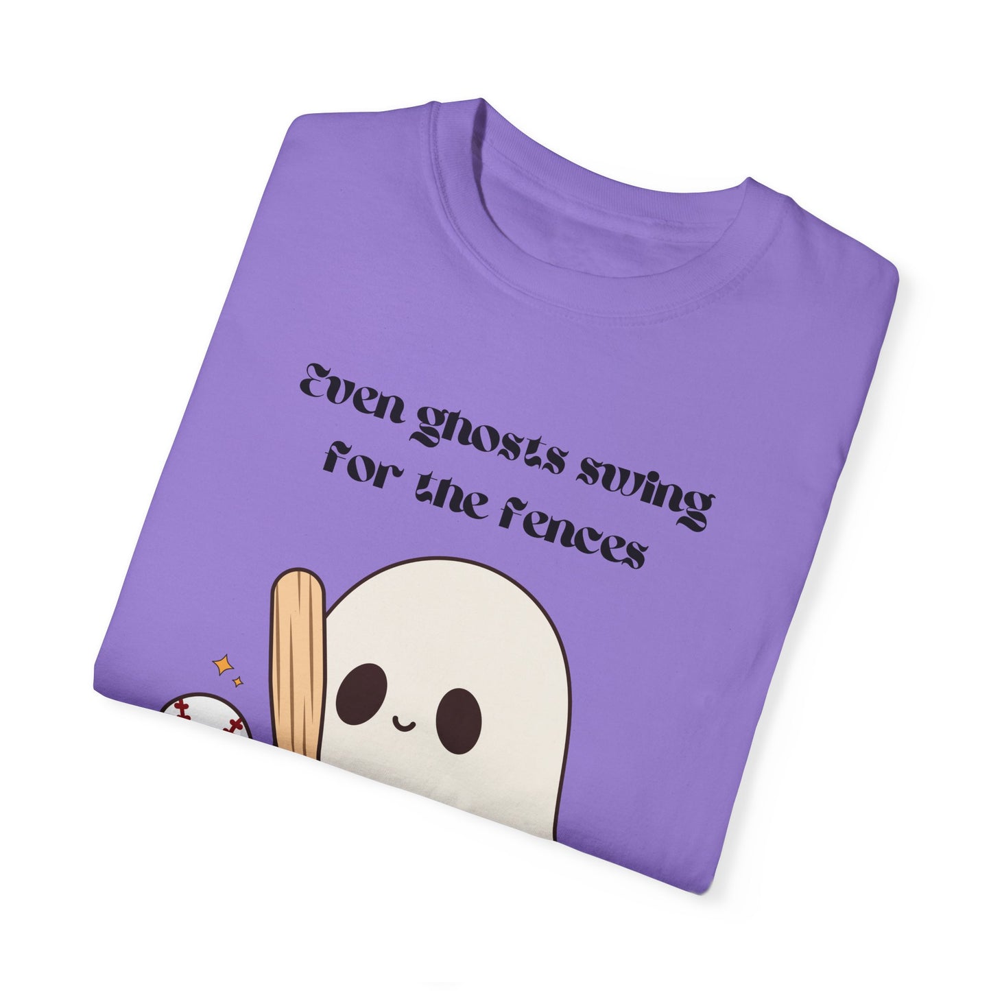 Ghost and Baseball - Unisex Garment-Dyed T-shirt