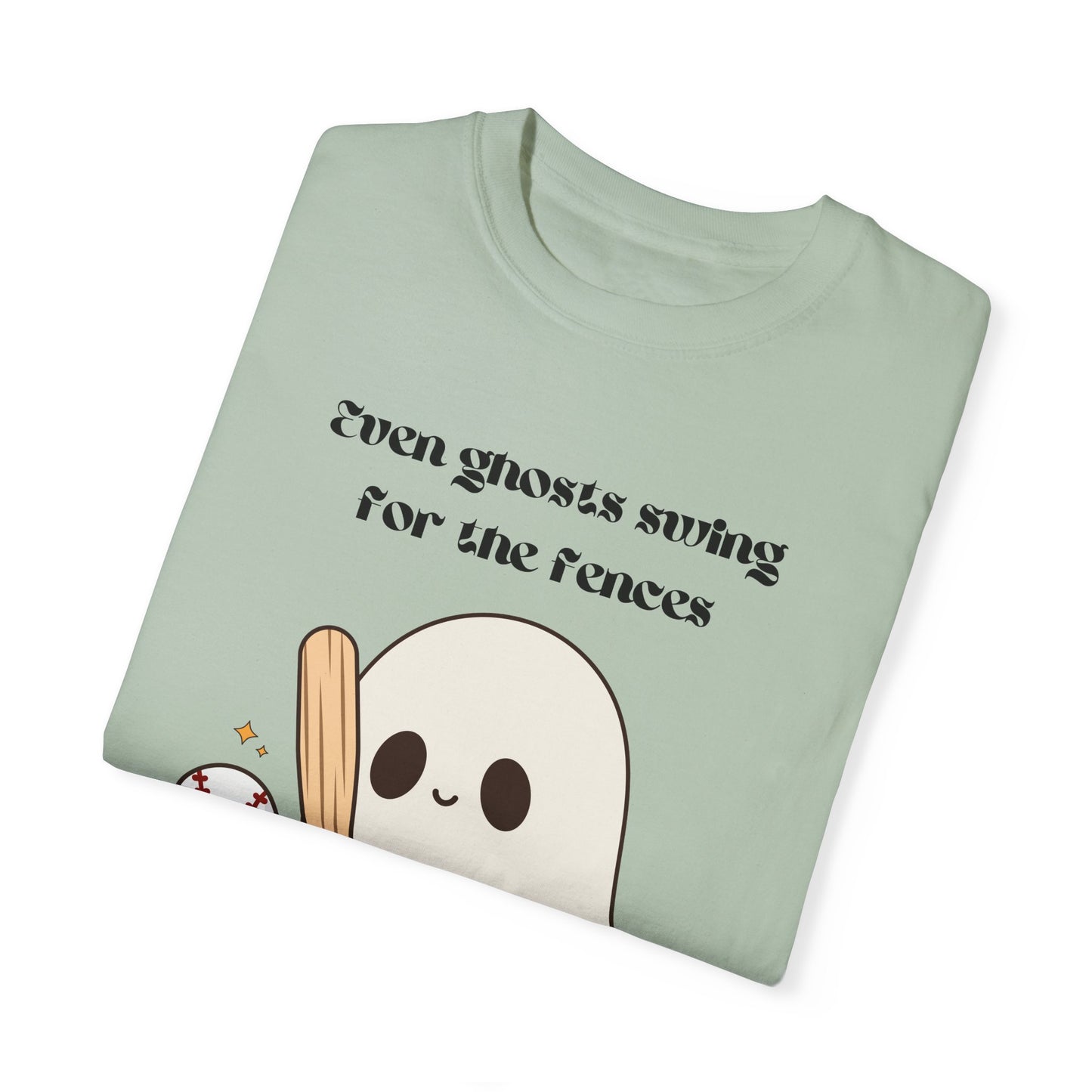 Ghost and Baseball - Unisex Garment-Dyed T-shirt