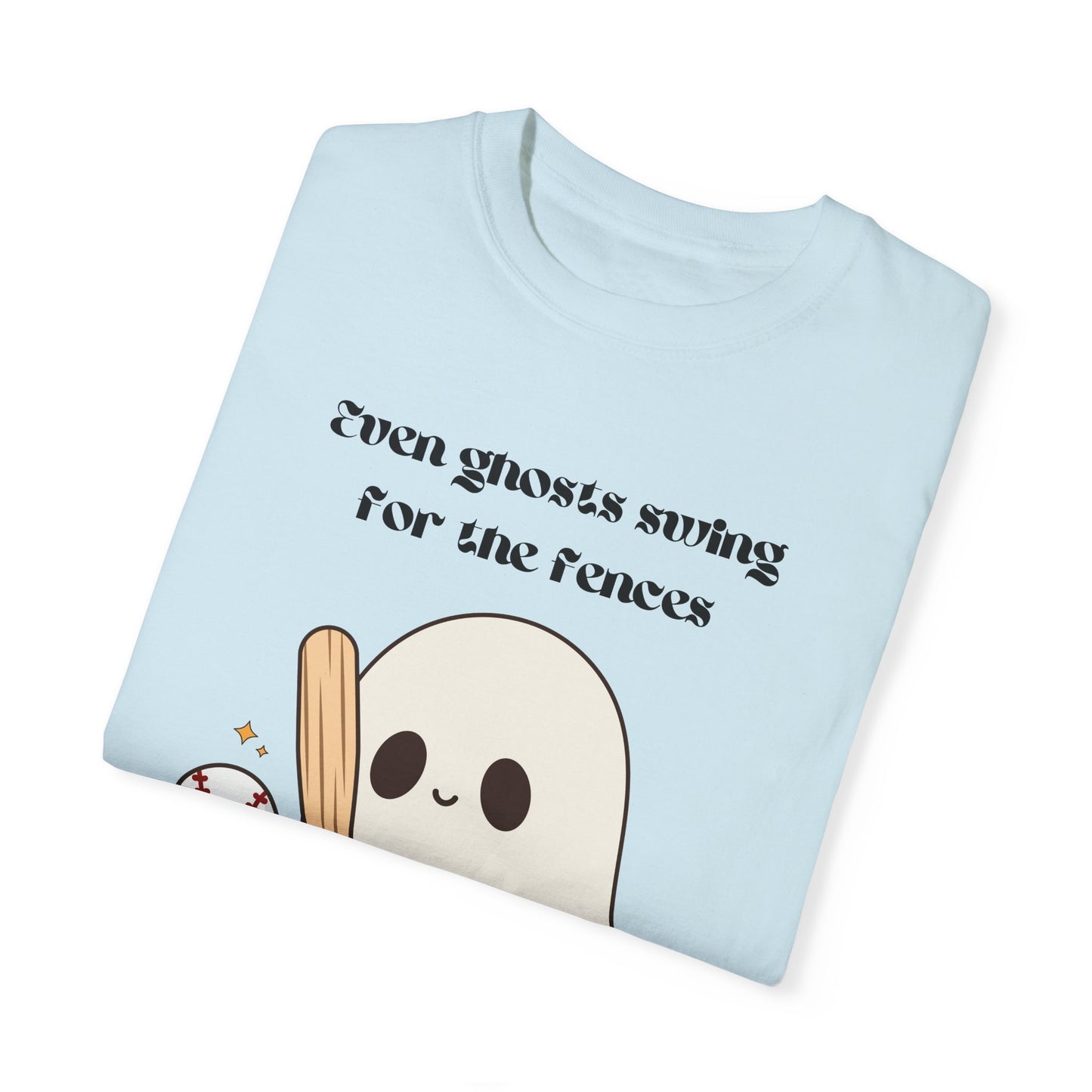 Ghost and Baseball - Unisex Garment-Dyed T-shirt