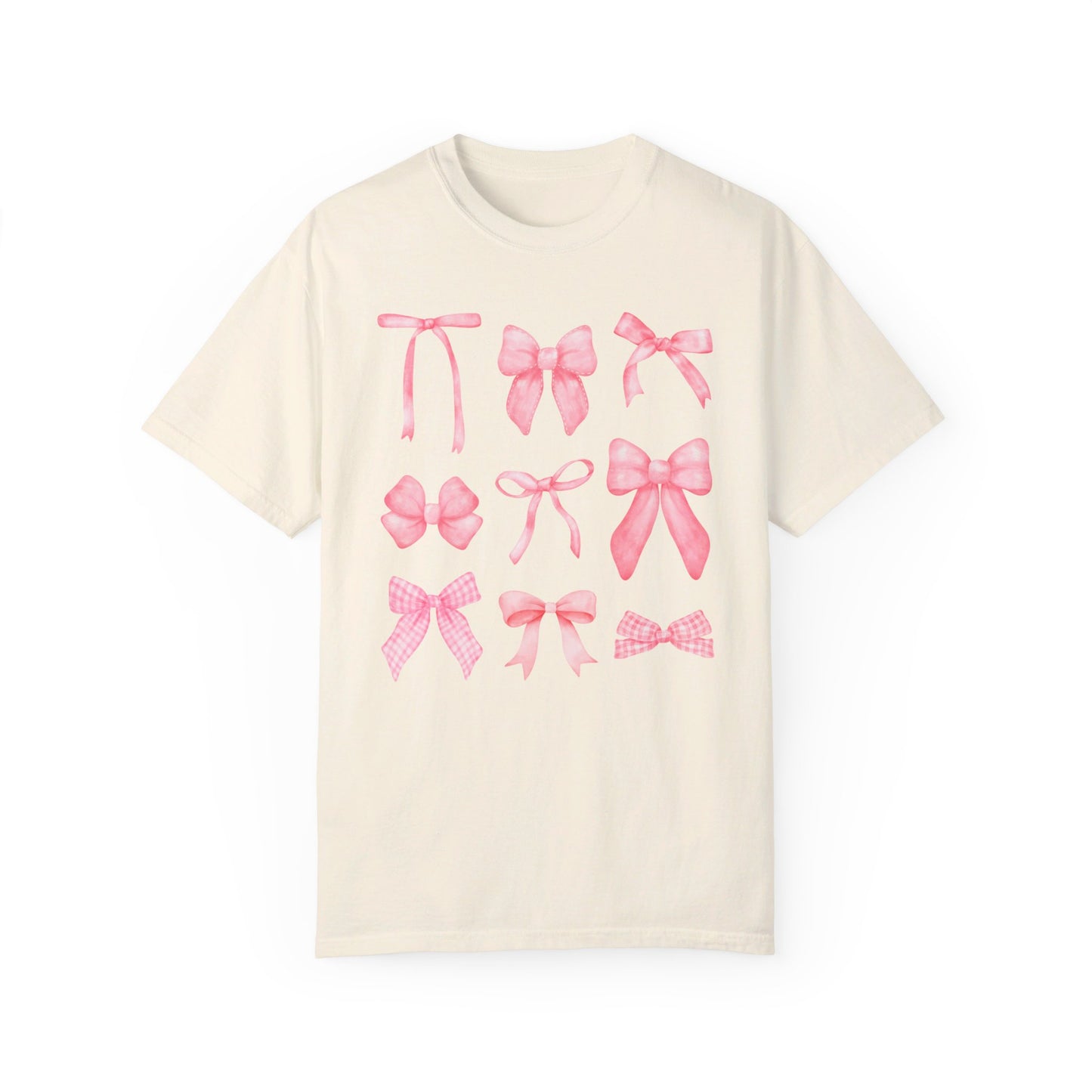 Preppy Pink Bows - Unisex Garment-Dyed T-shirt