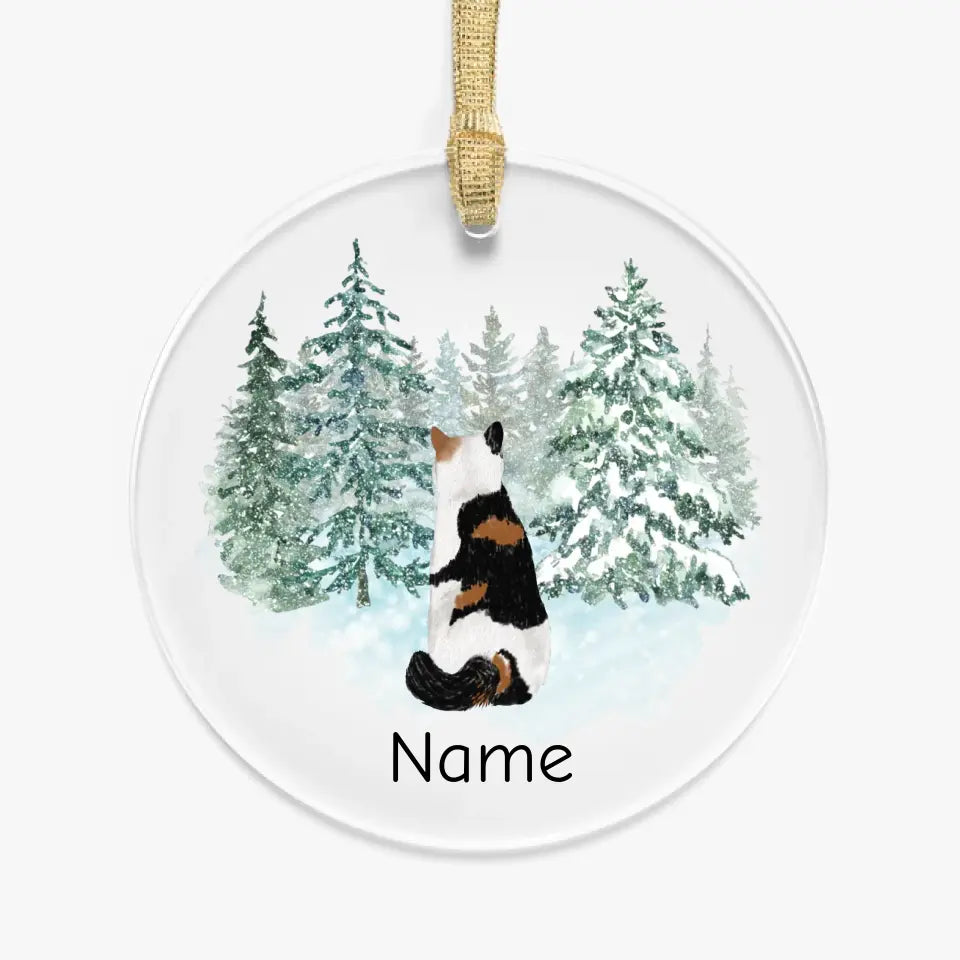 Customizable Cat Winter Acrylic Ornament