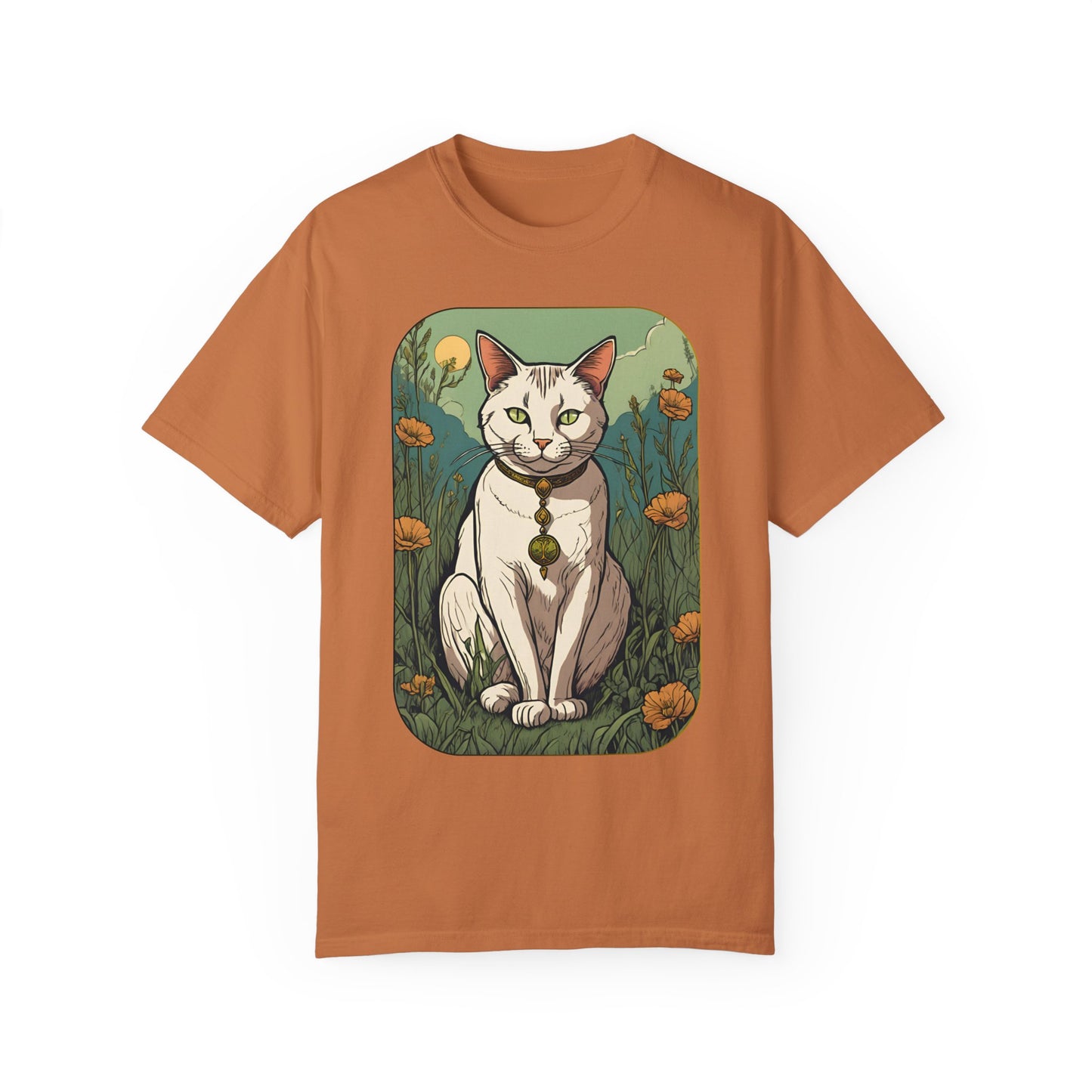 Cat Tarot Style Design - Unisex Garment-Dyed T-shirt
