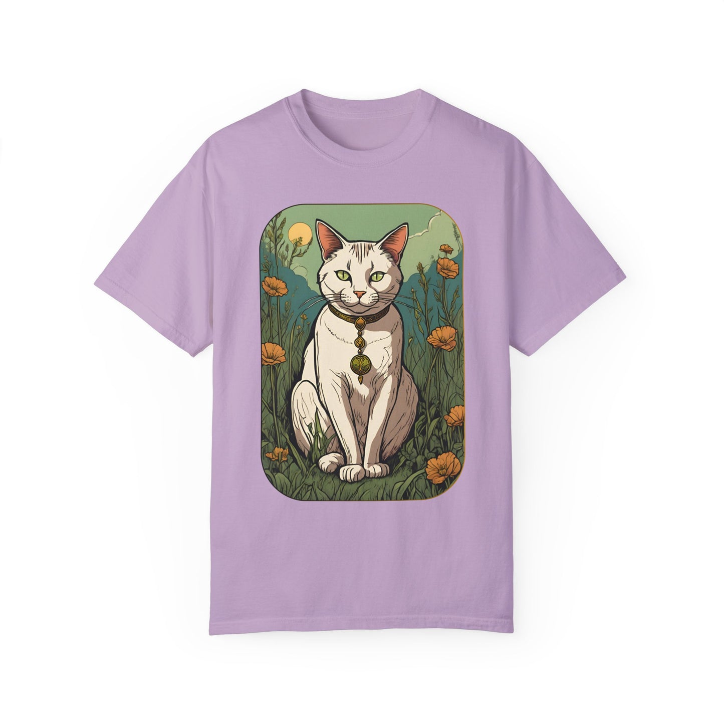 Cat Tarot Style Design - Unisex Garment-Dyed T-shirt
