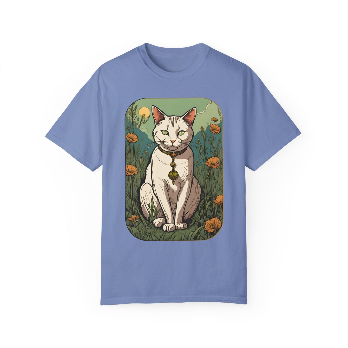 Cat Tarot Style Design - Unisex Garment-Dyed T-shirt