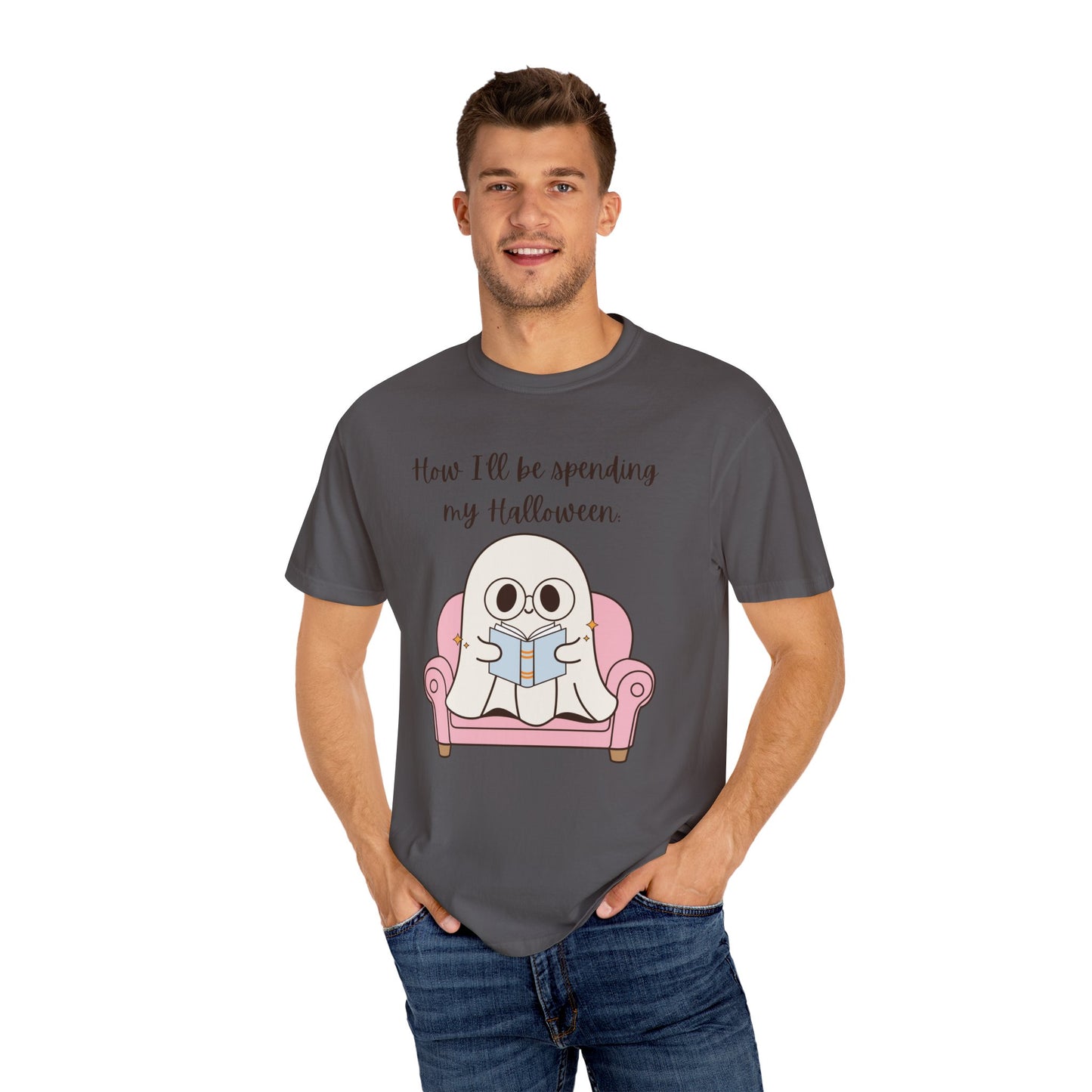 Reading Ghost-Halloween - Unisex Garment-Dyed T-shirt
