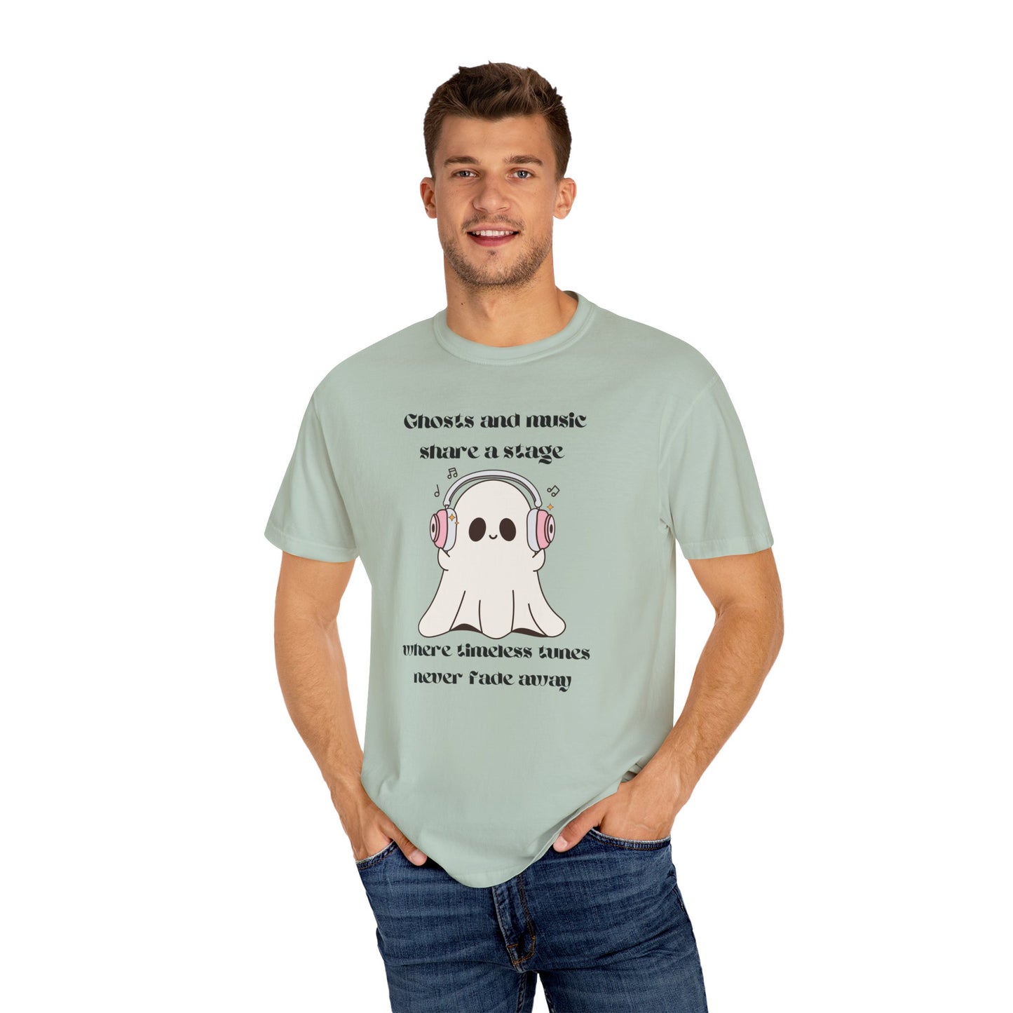 Music Ghost - Unisex Garment-Dyed T-shirt