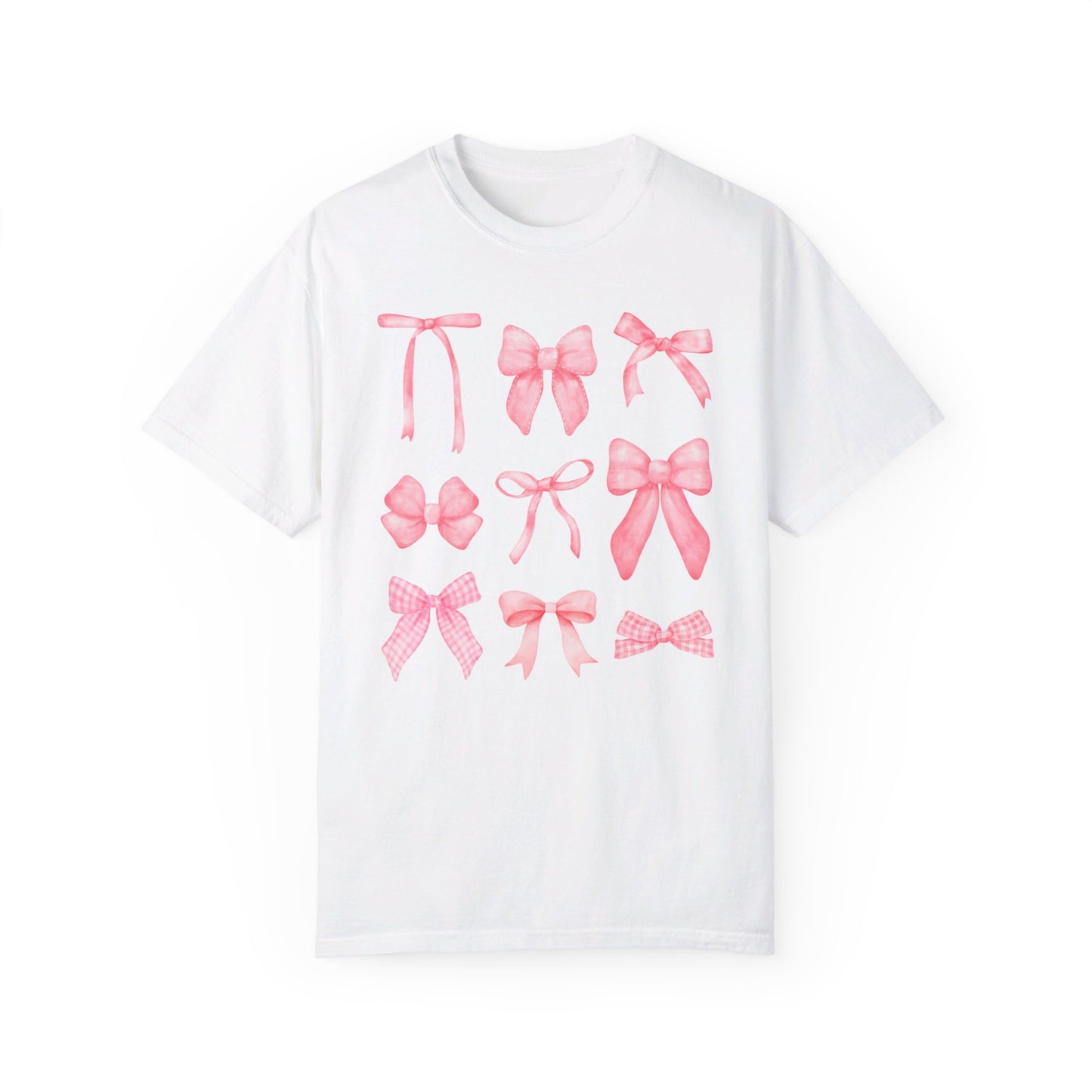 Preppy Pink Bows - Unisex Garment-Dyed T-shirt