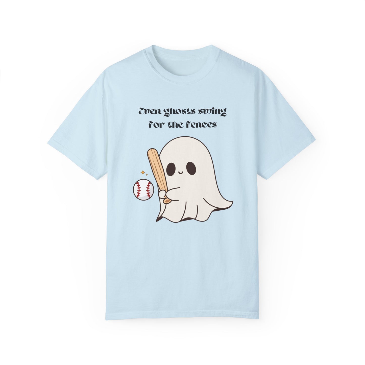 Ghost and Baseball - Unisex Garment-Dyed T-shirt