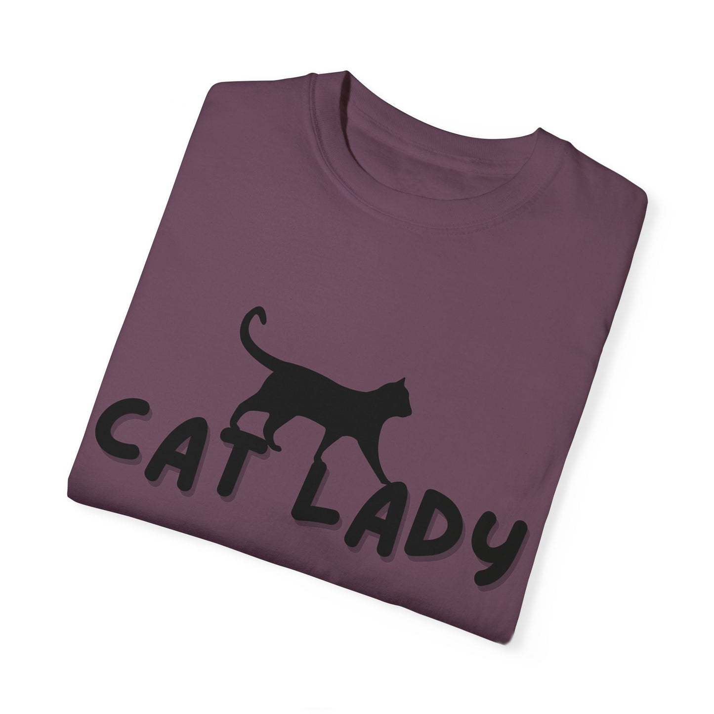 CAT LADY Word Design - Unisex Garment-Dyed T-shirt