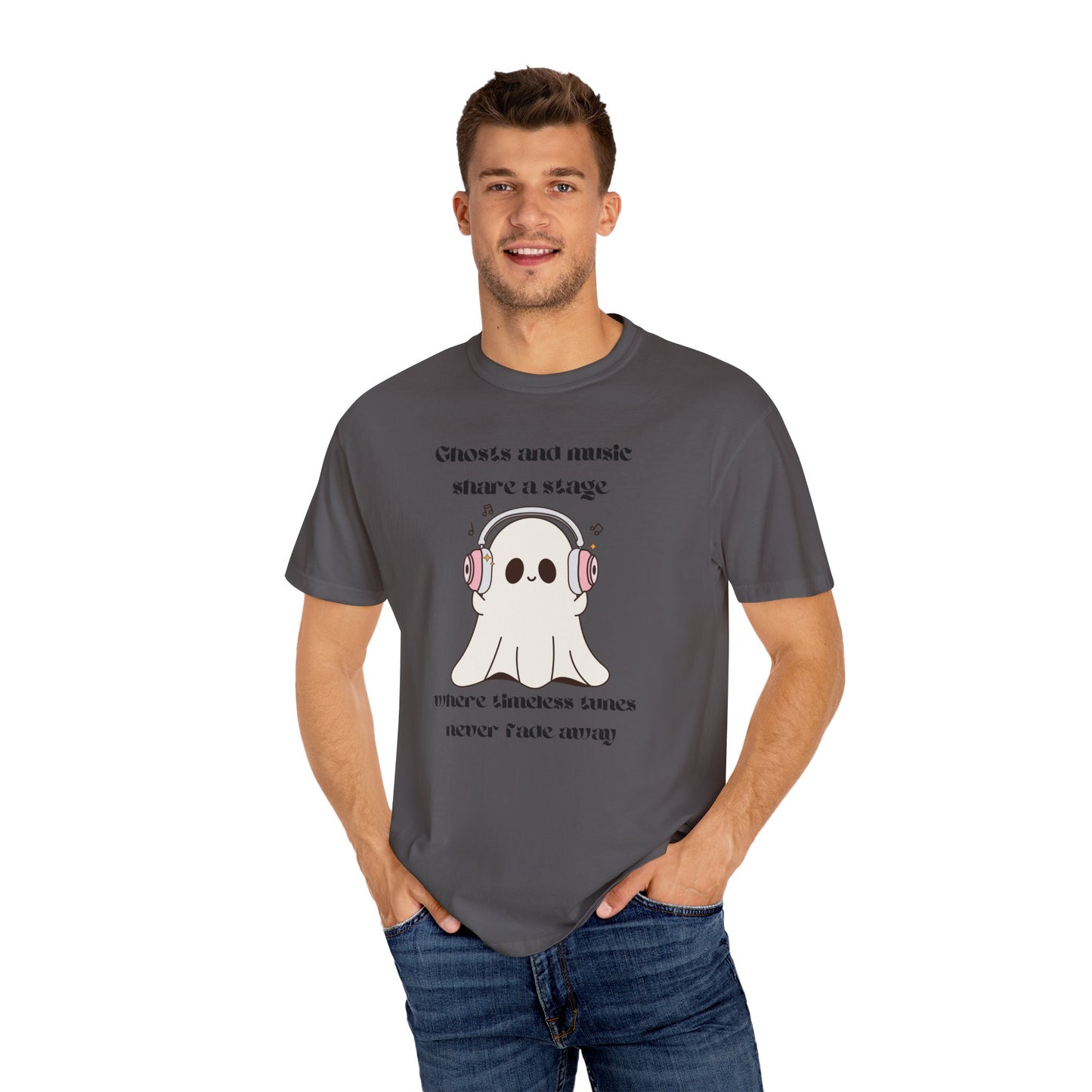 Music Ghost - Unisex Garment-Dyed T-shirt