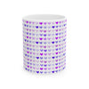 Purple Hearts Ceramic Mug, 11oz