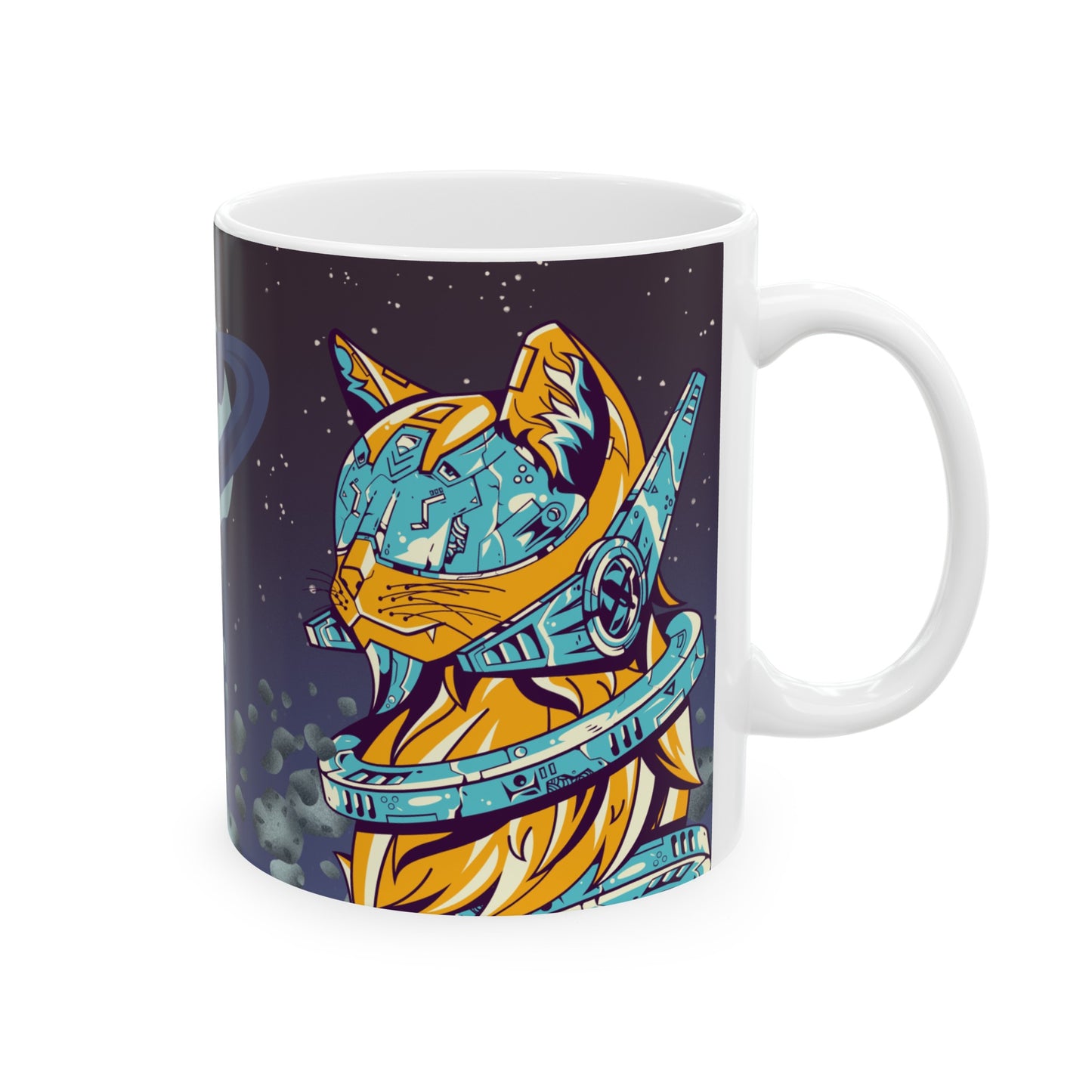 Cool Cat Astronaut Ceramic Mug, 11oz