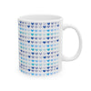 Blue Hearts Ceramic Mug, 11oz