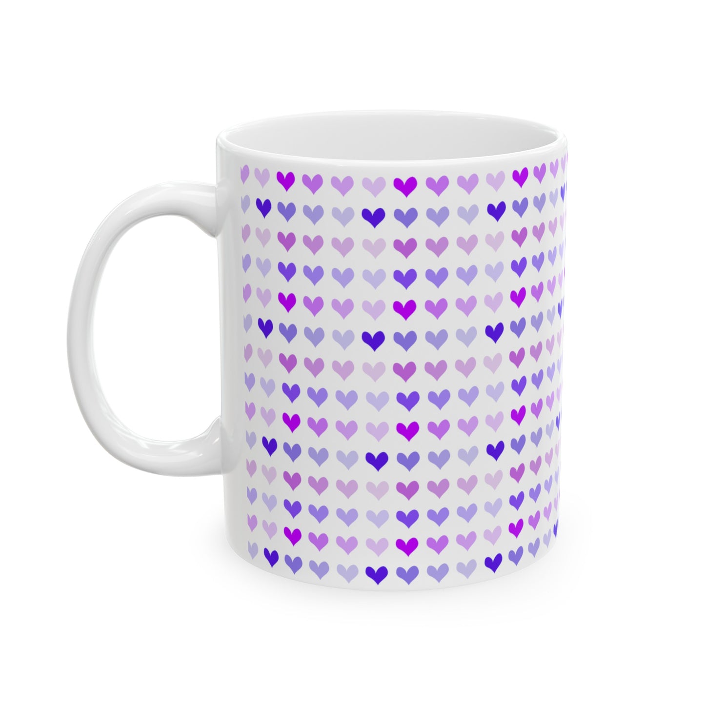 Purple Hearts Ceramic Mug, 11oz